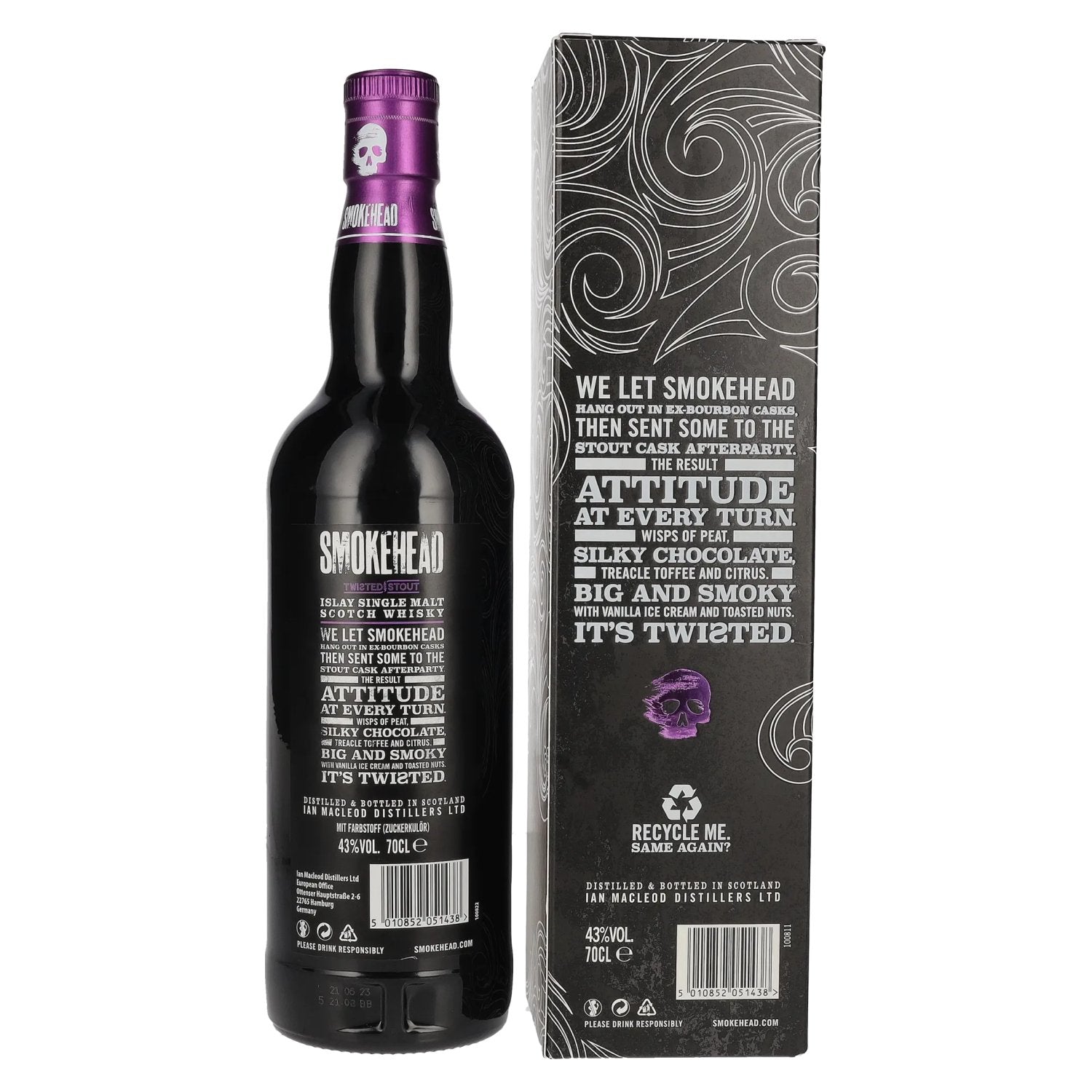 Smokehead TWISTED STOUT Islay Single Malt 43% Vol. 0,7l in Geschenkbox