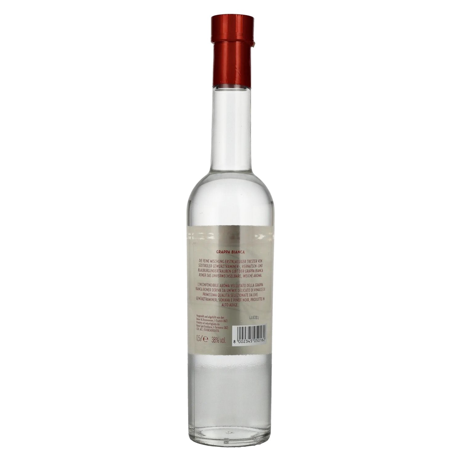 Roner Grappa Bianca 38% Vol. 0.5l