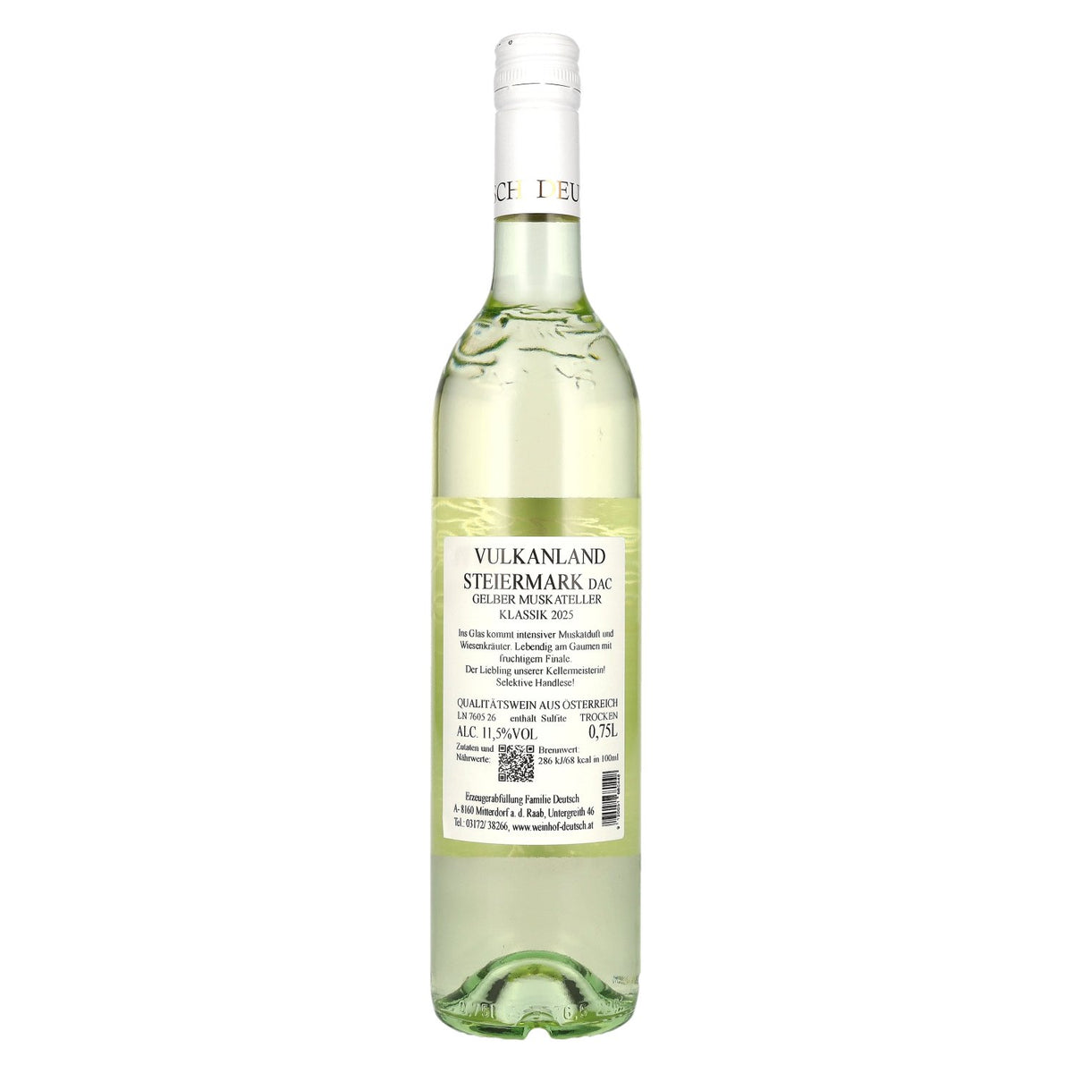 German Yellow Muscat Classic Vulkanland Styria DAC 2025 11.5% ABV 0.75l