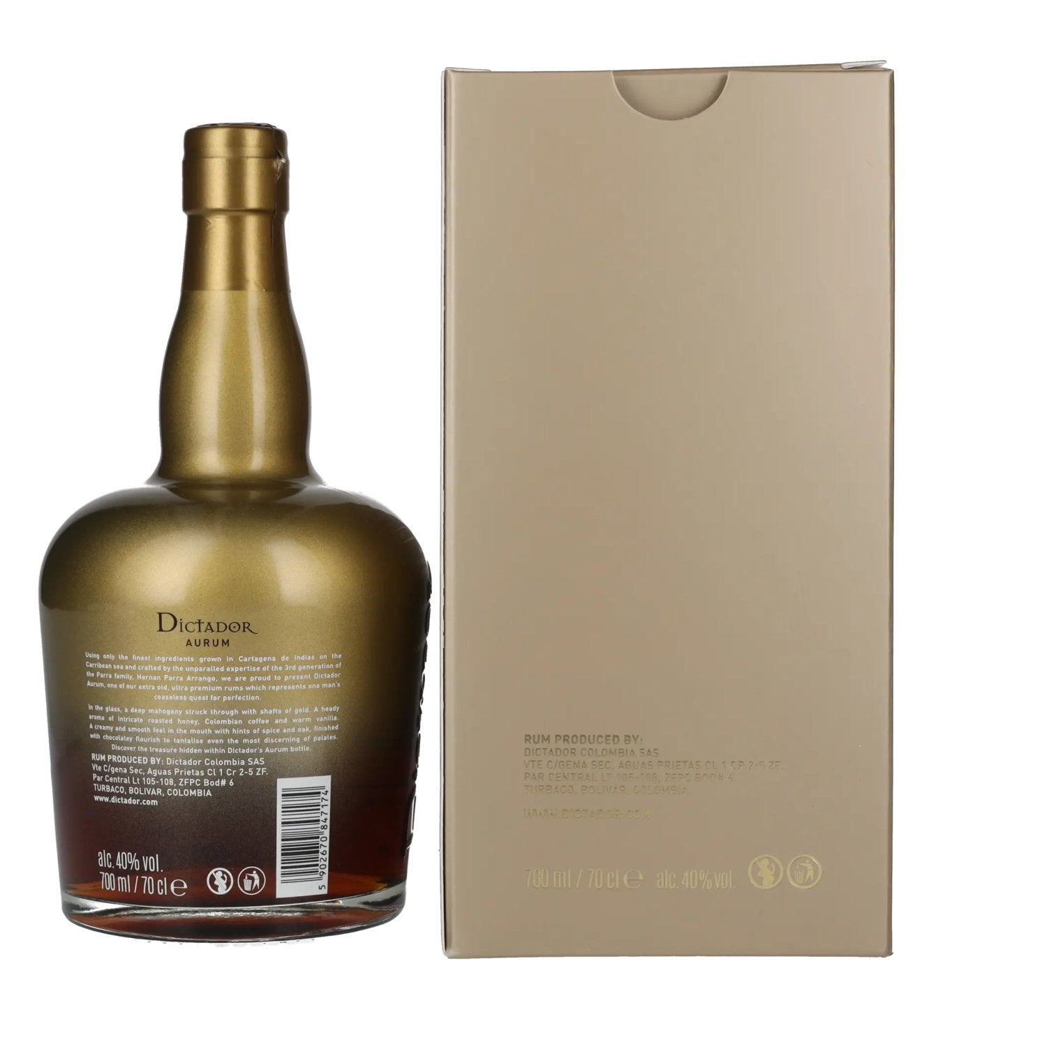 Dictador AURUM Colombian Aged Rum 40% Vol. 0,7l in Geschenkbox