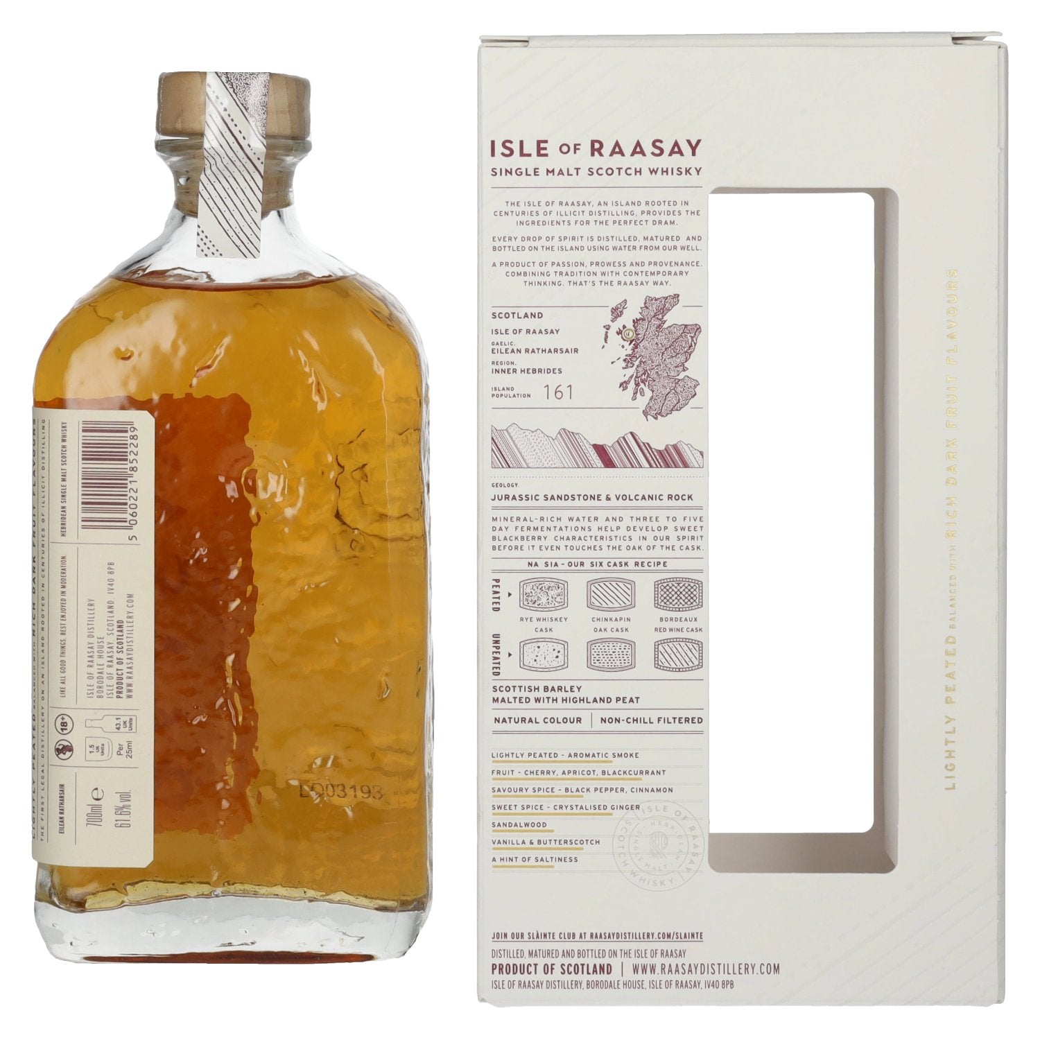 Isle of RAASAY Cask Strength Hebridean Single Malt 2025 61.6% Vol. 0.7l in gift box