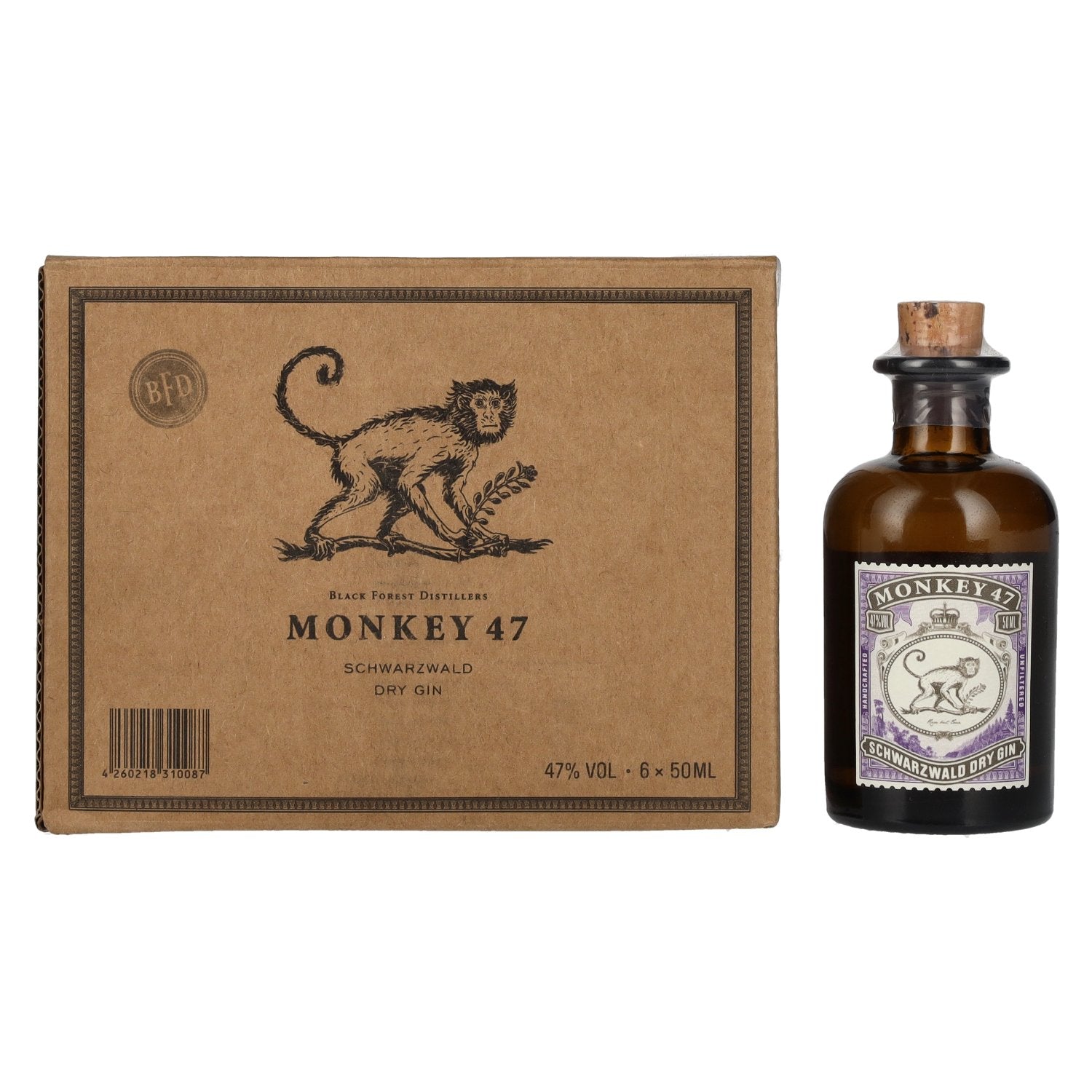 Monkey 47 Schwarzwald Dry Gin 47% Vol. 6x0.05L
