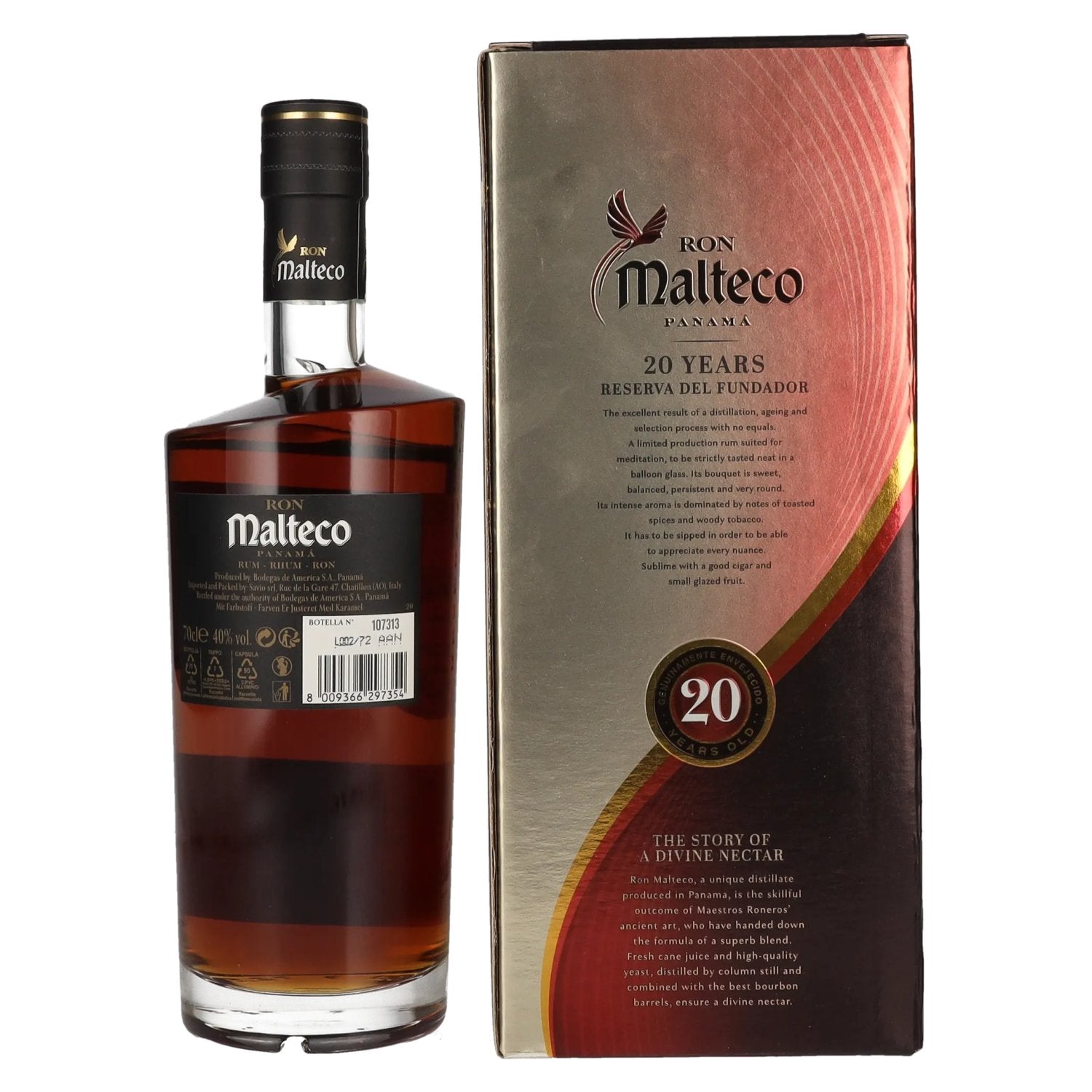 Ron Malteco 20 Años Reserva del Fundador 40% Vol. 0,7l in Geschenkbox