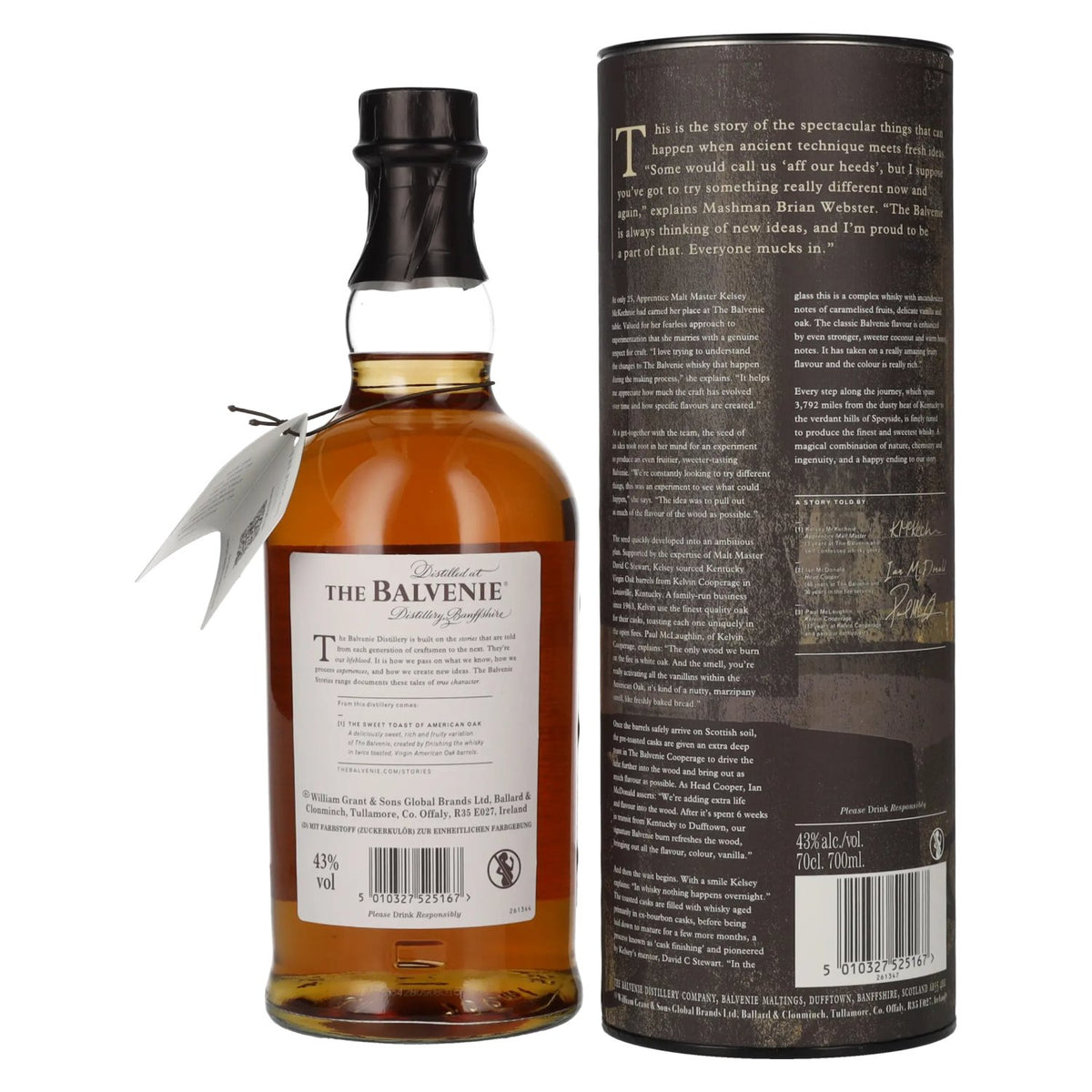 The Balvenie 12 Years Old The Sweet Toast of AMERICAN OAK 43% Vol. 0.7l in gift box