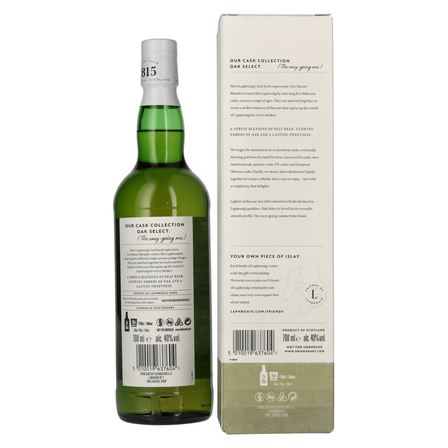 Laphroaig OAK SELECT Islay Single Malt Scotch Whisky 40% Vol. 0.7l in Gift Box