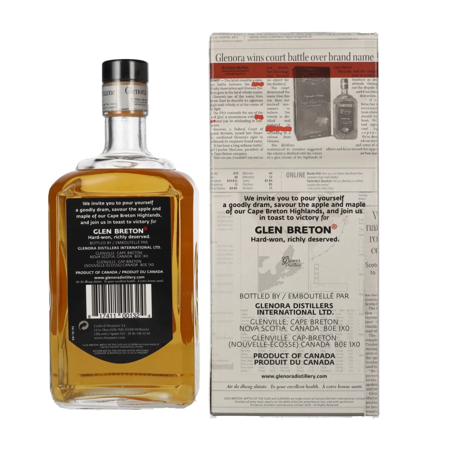 Glen Breton Battle of the Glen 15 Years Old Canadian Single Malt Whisky 43% Vol. 0.7L in Gift Box