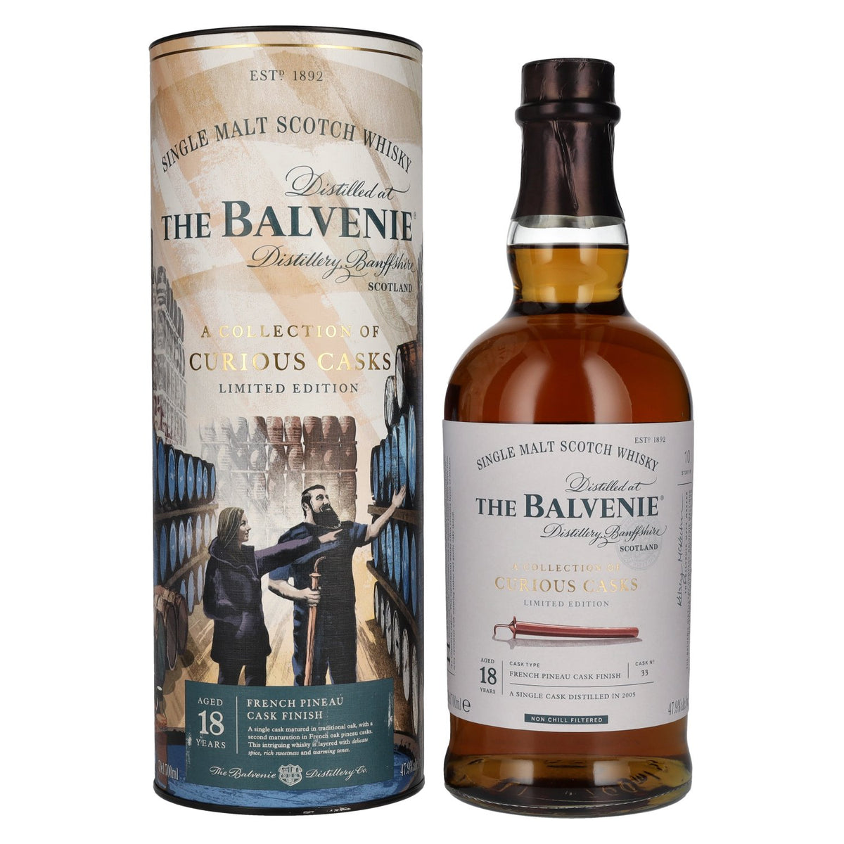 The Balvenie 18 Years Old A Collection of Curious Casks FRENCH PINEAU CASK FINISH 47,9% Vol. 0,7l in Geschenkbox