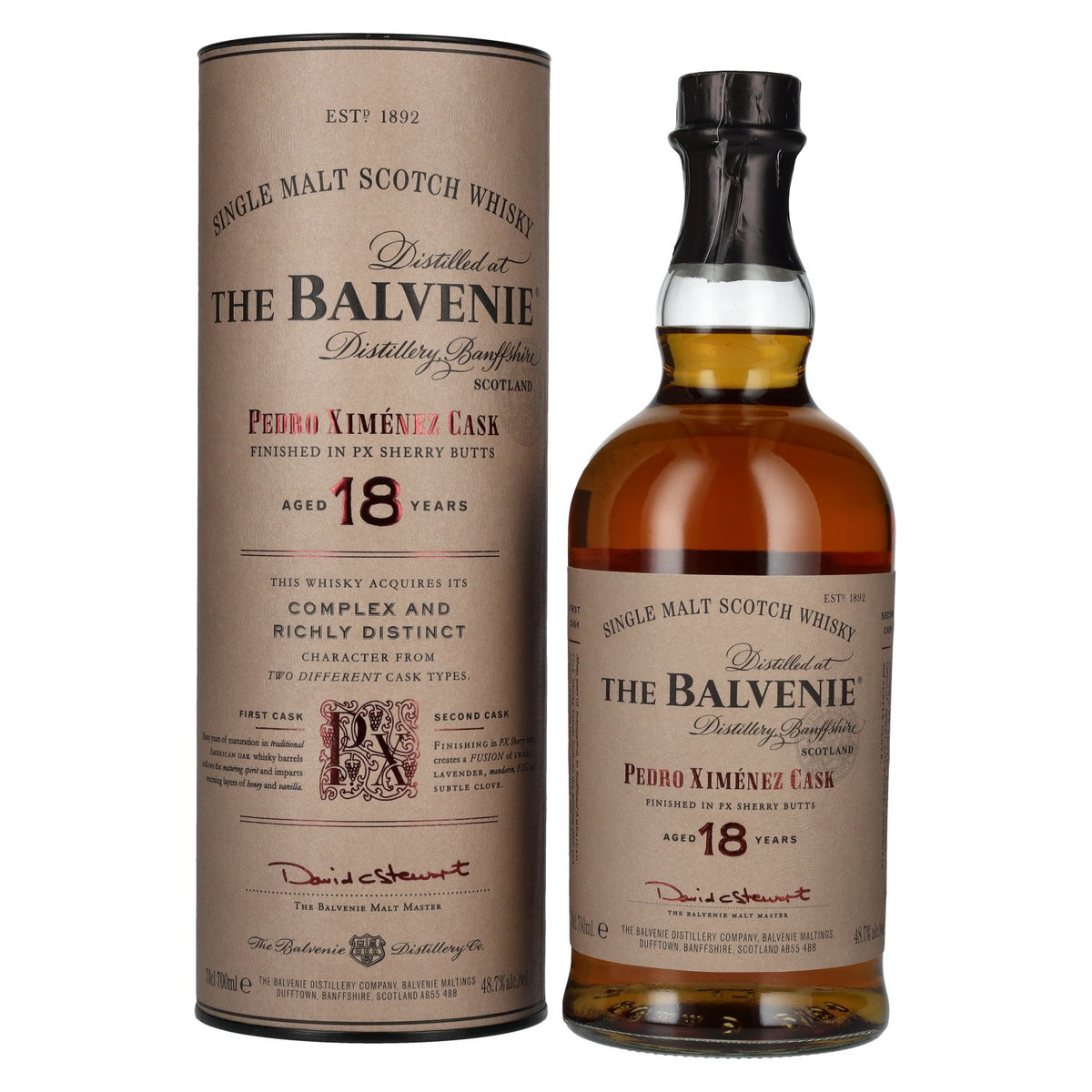 Balvenie 18 Years Old Pedro Ximénez Cask 48.7% ABV 0.7l in a gift box