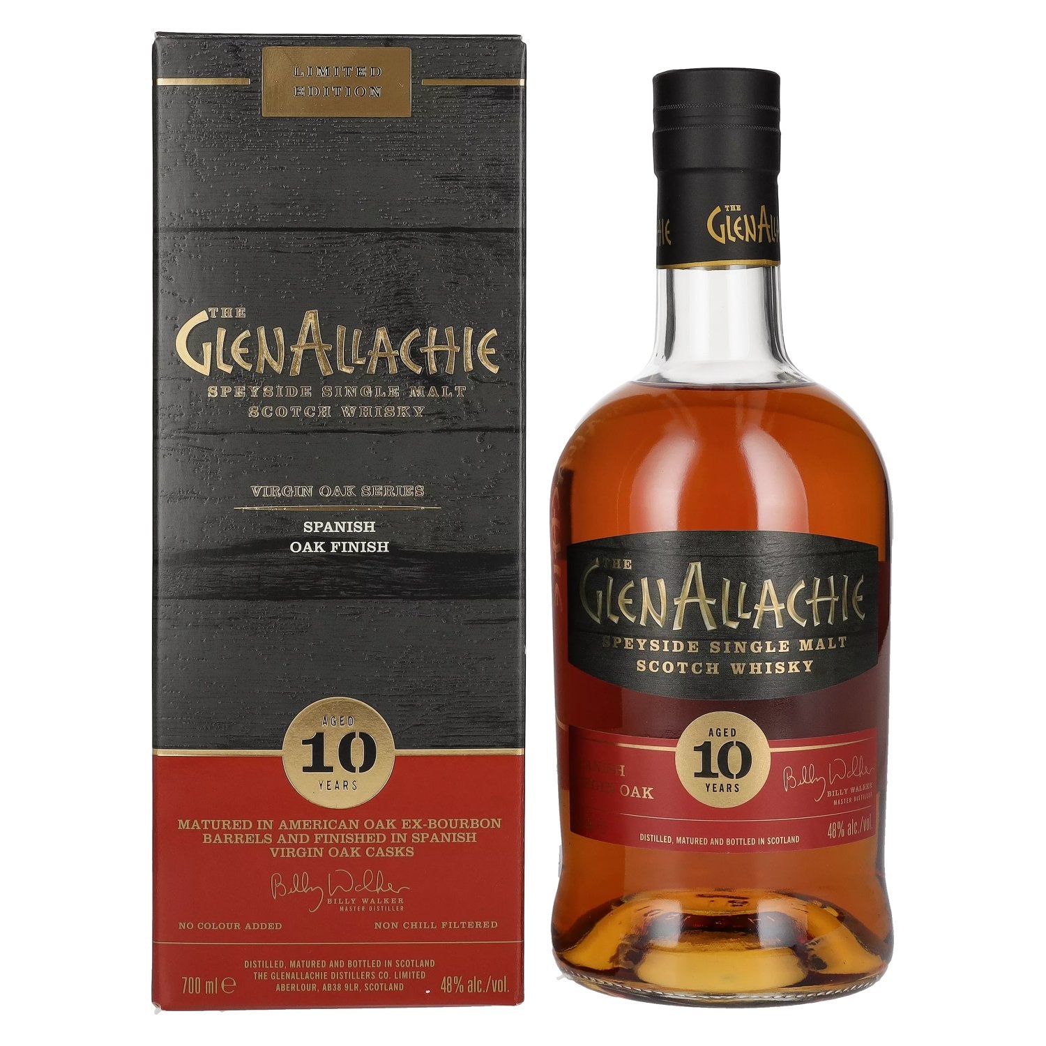 The GlenAllachie 10 Years Old SPANISH VIRGIN OAK FINISH 48% Vol. 0.7l in Gift Box