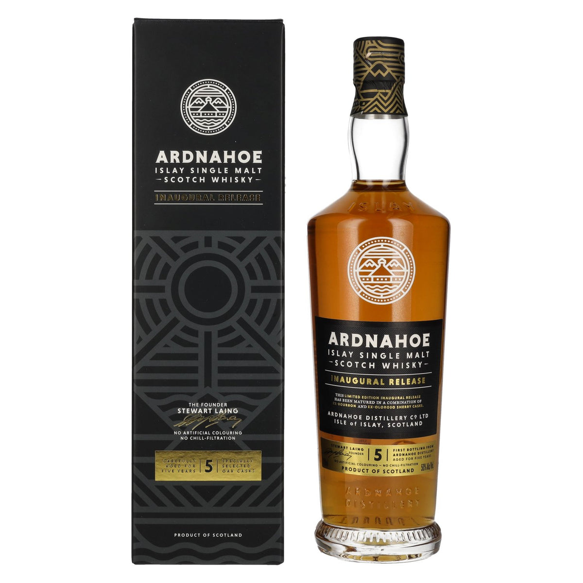 Ardnahoe 5 Years Old INAUGURAL RELEASE Islay Single Malt Scotch Whisky 50% Vol. 0,7l in Geschenkbox