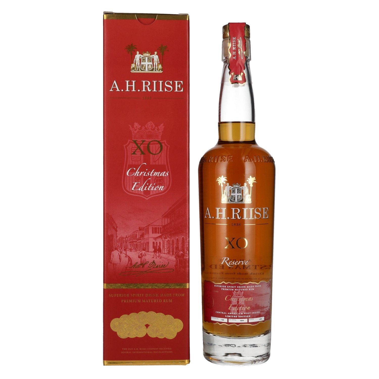 A.H. Riise X.O. Reserve Christmas Superior Spirit Drink 40% Vol. 0.7l in Gift Box