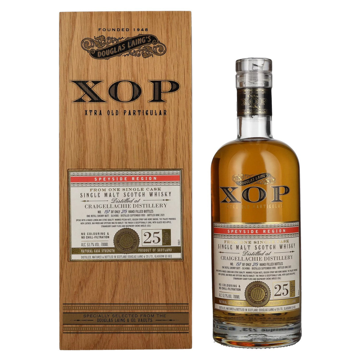 Douglas Laing XOP Craigellachie 25 Years Old Sherry Finished 1995 53.7% Vol. 0.7l in wooden box