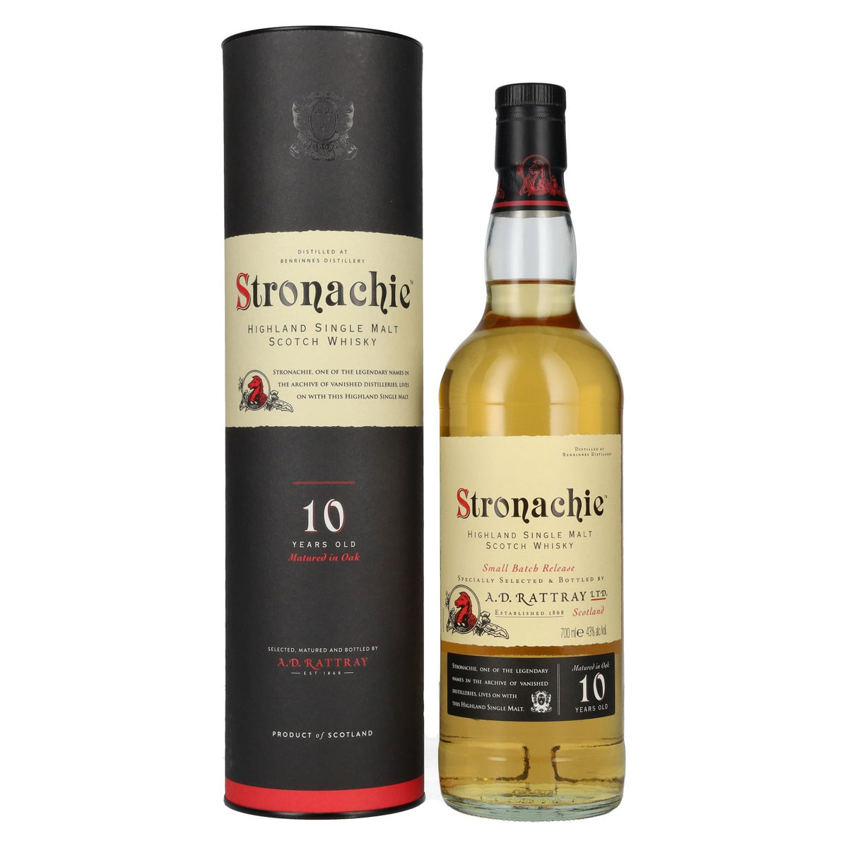 A.D. Rattray Stronachie 10-Year-Old Highland Single Malt 43% vol. 0.7 litres in a gift box