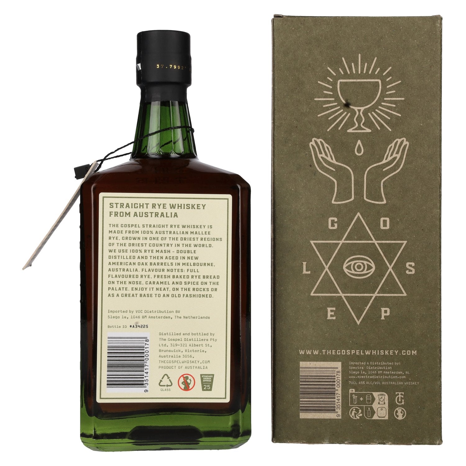 The Gospel Straight Rye Whiskey 45% Vol. 0.7l in Gift Box