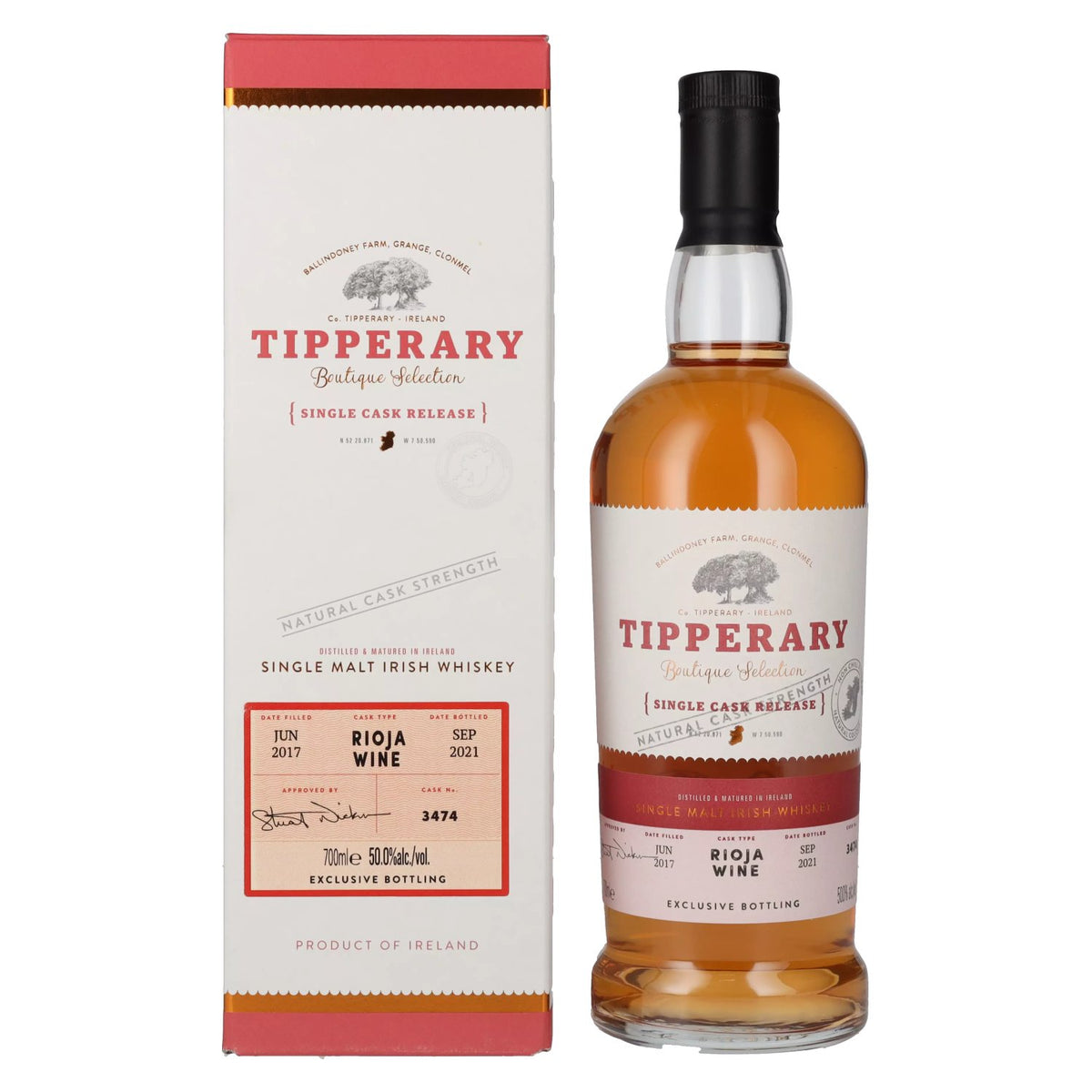 Tipperary Boutique Selection RIOJA WINE Cask Release 2017 50% Vol. 0.7l in gift box