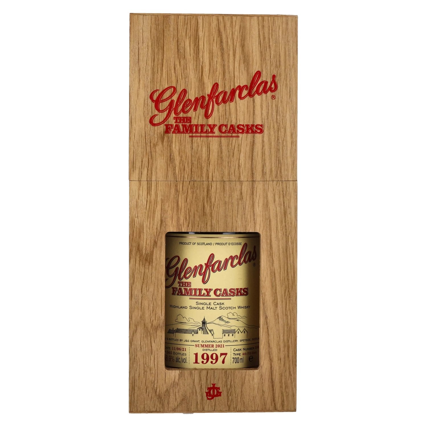 Glenfarclas THE FAMILY CASKS Single Cask SUMMER 2021 4th Fill Butt 1997 58,9% Vol. 0,7l in Holzkiste