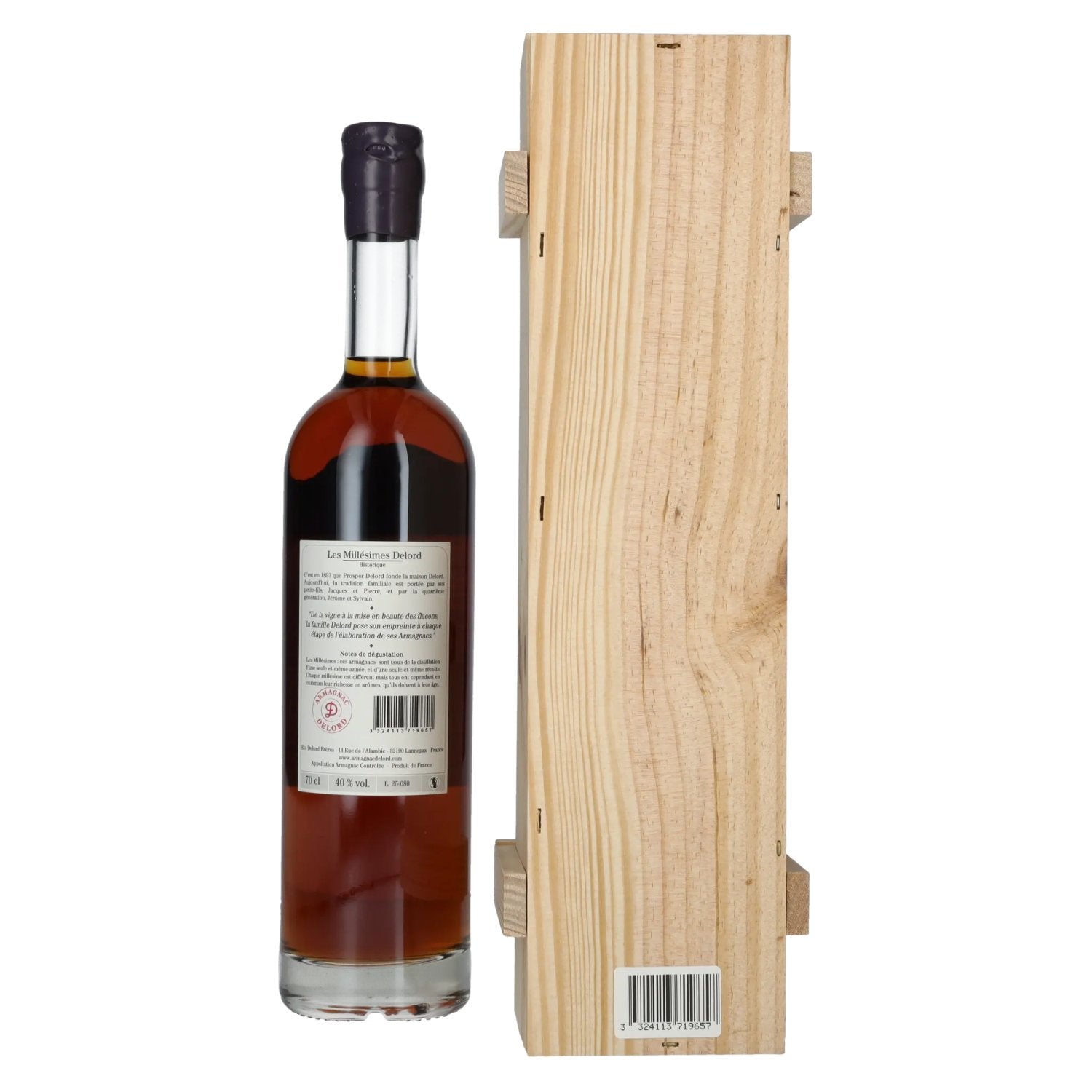 Old Armagnac Delord Vintage Récolte 1965 40% Vol. 0.7l in wooden box