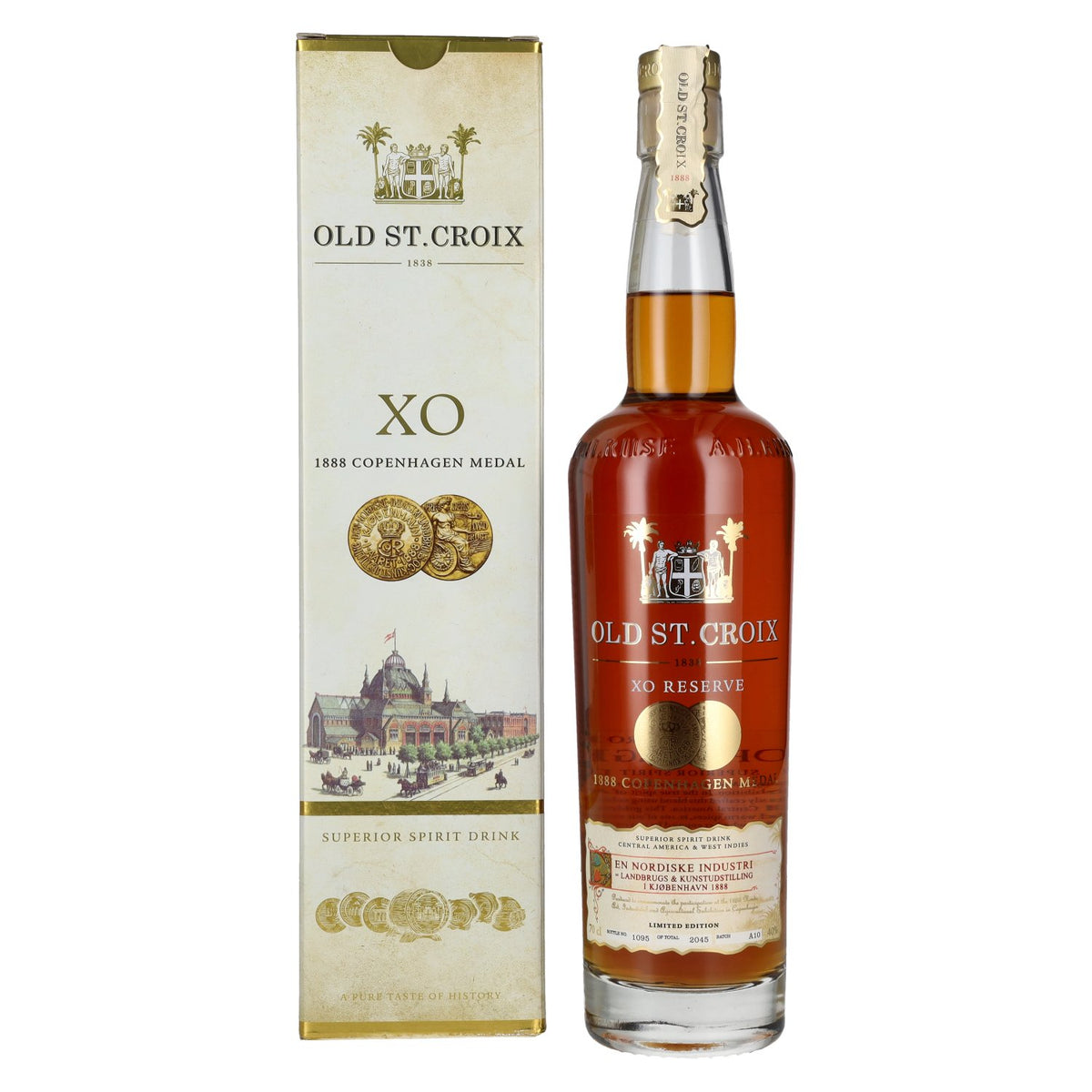 Old St. Croix A.H. Riise 1888 COPENHAGEN XO Superior Spirit Drink 40% Vol. 0,7l in Geschenkbox