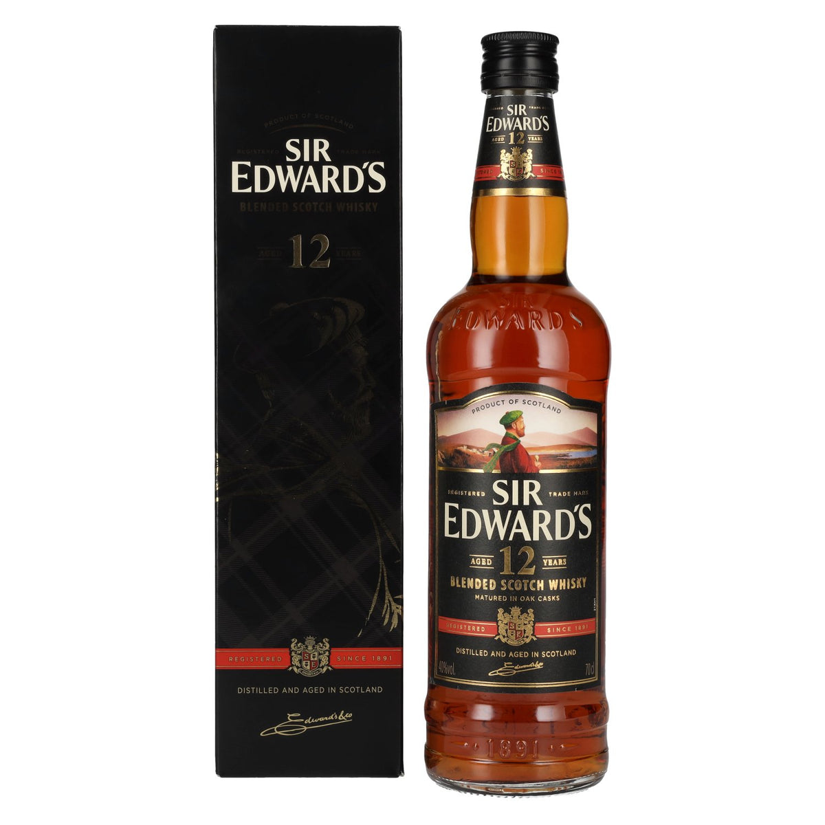 Sir Edward's 12 Years Old Blended Scotch Whisky 40% Vol. 0,7l in Geschenkbox