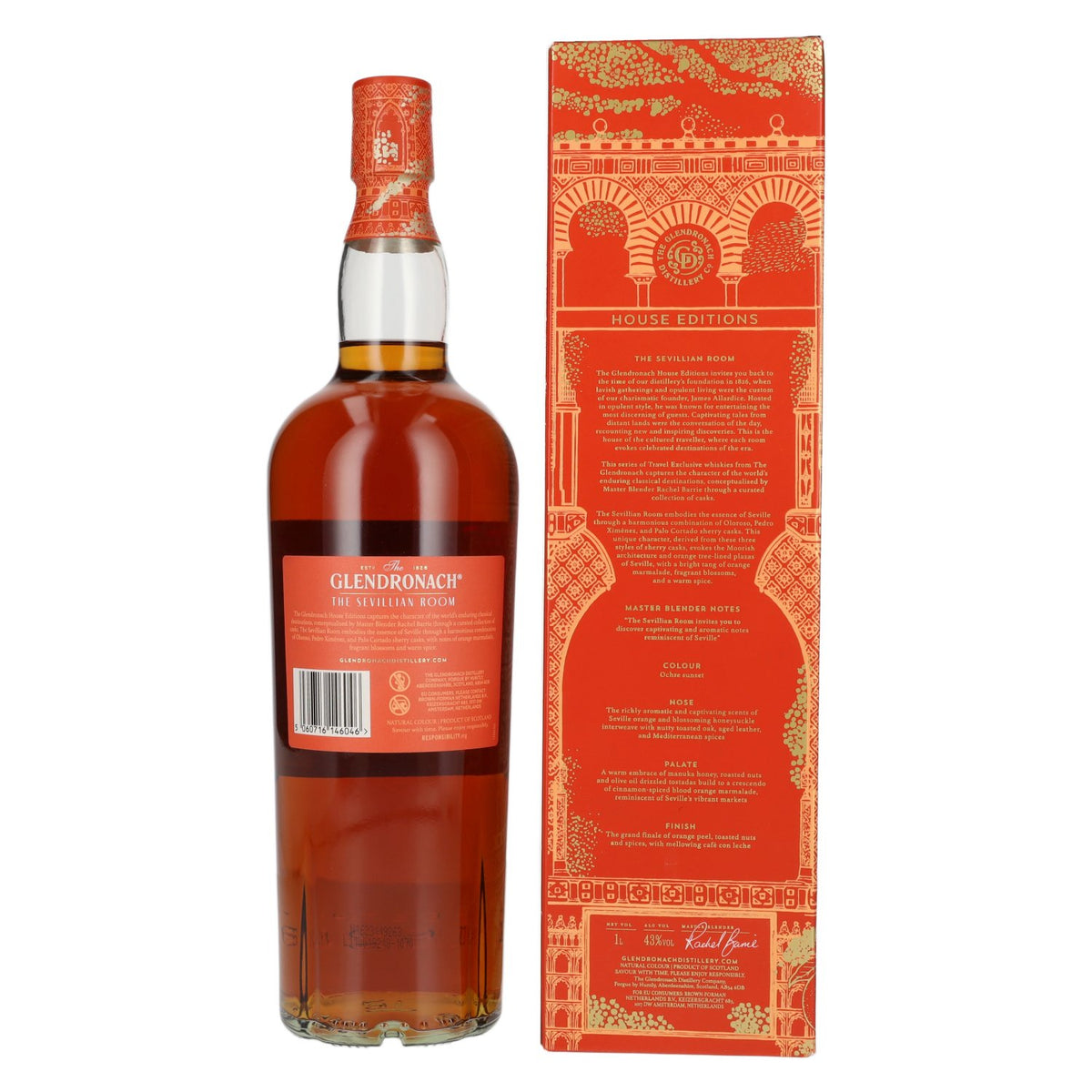 The GlenDronach House Editions THE SEVILLIAN ROOM Highland Single Malt 43% vol. 1 litre in a gift box