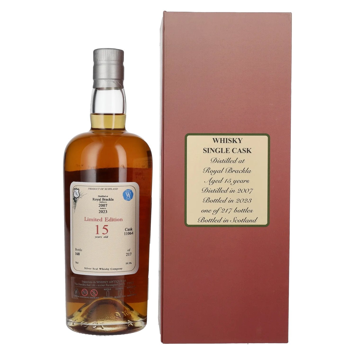 Silver Seal Royal Brackla 15 Years Old Single Cask Whisky 2007 59.3% Vol. 0.7L in gift box