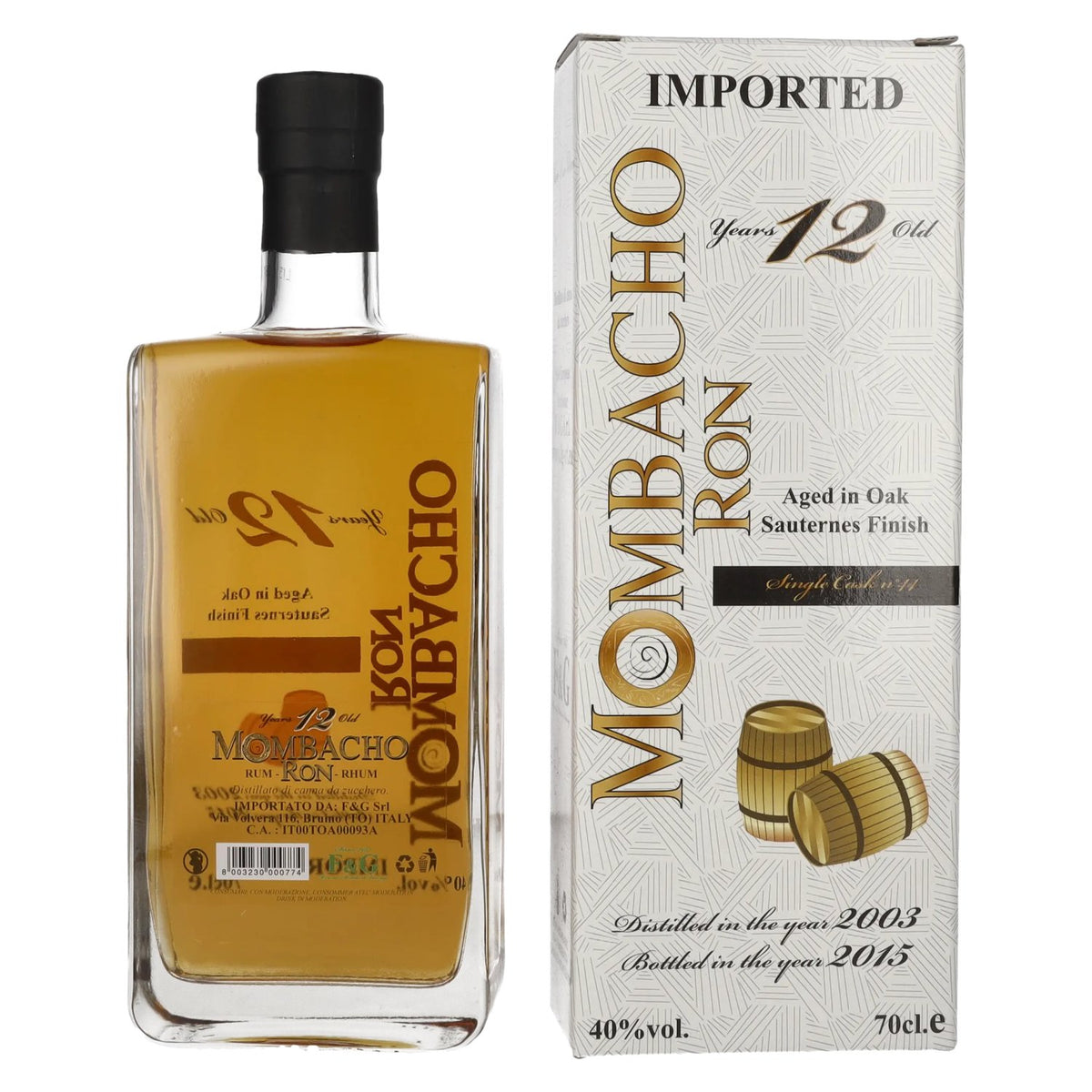 Mombacho Ron 12 Years Old Sauternes Finish 40% vol. 0.7 l in a gift box