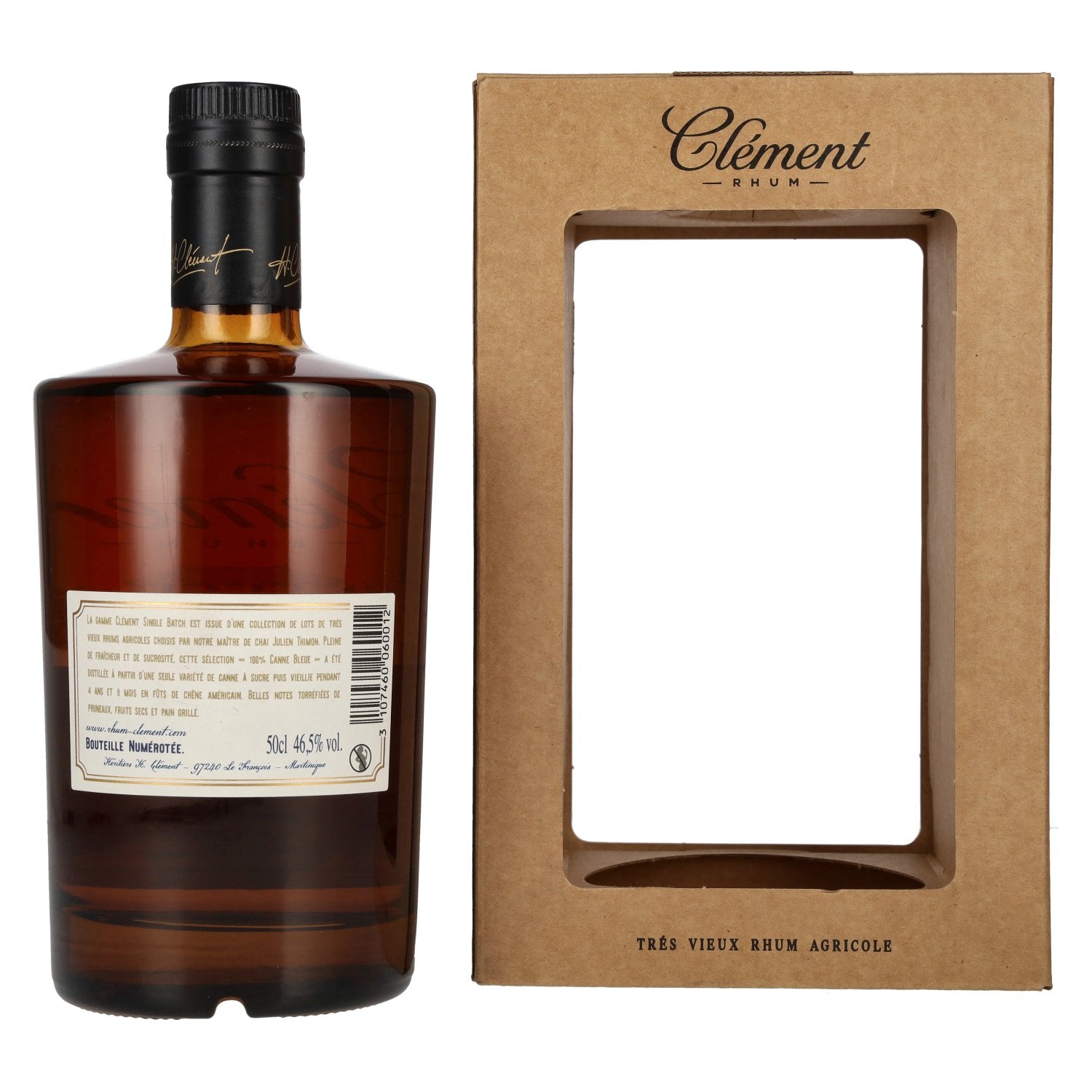 Clément Très Vieux Rhum Agricole SINGLE BATCH 100% Blue Cane 46.5% Vol. 0.5L in Gift Box