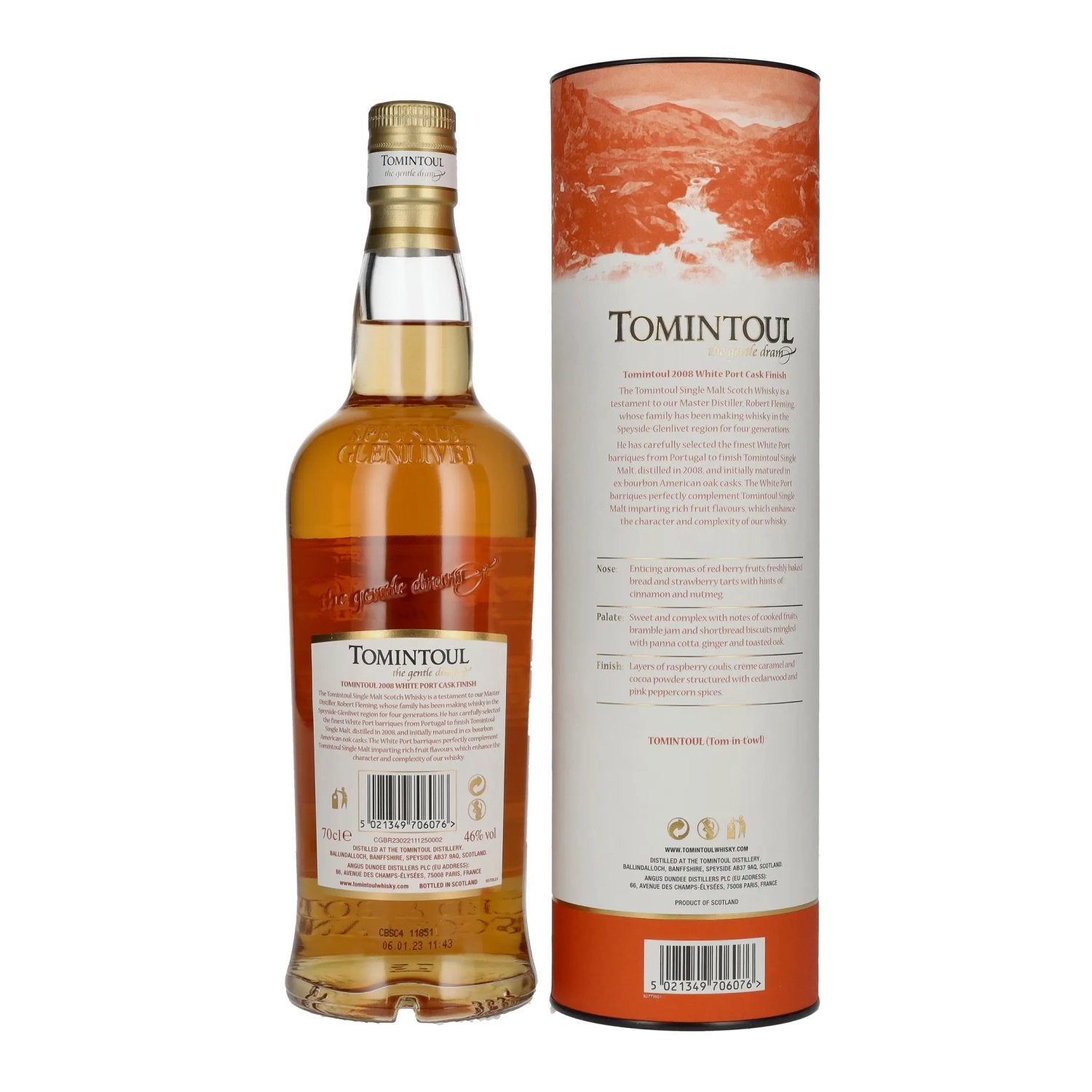 Tomintoul 14 Years Old WHITE PORT CASK Finish Limited Edition 2008 46% Vol. 0.7l in Gift Box