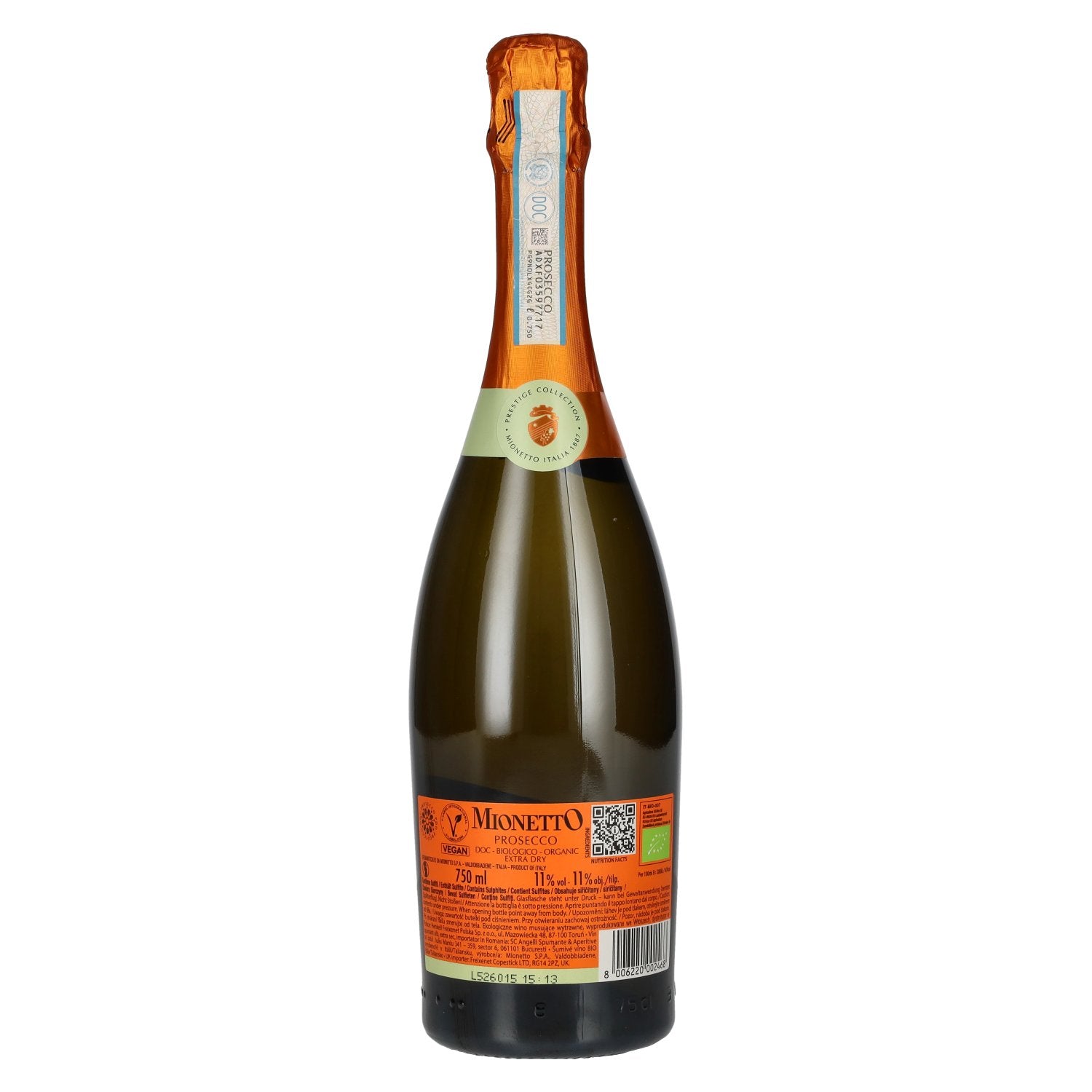 Mionetto Prosecco BIO Organic Extra Dry DOC 11% Vol. 0,75l