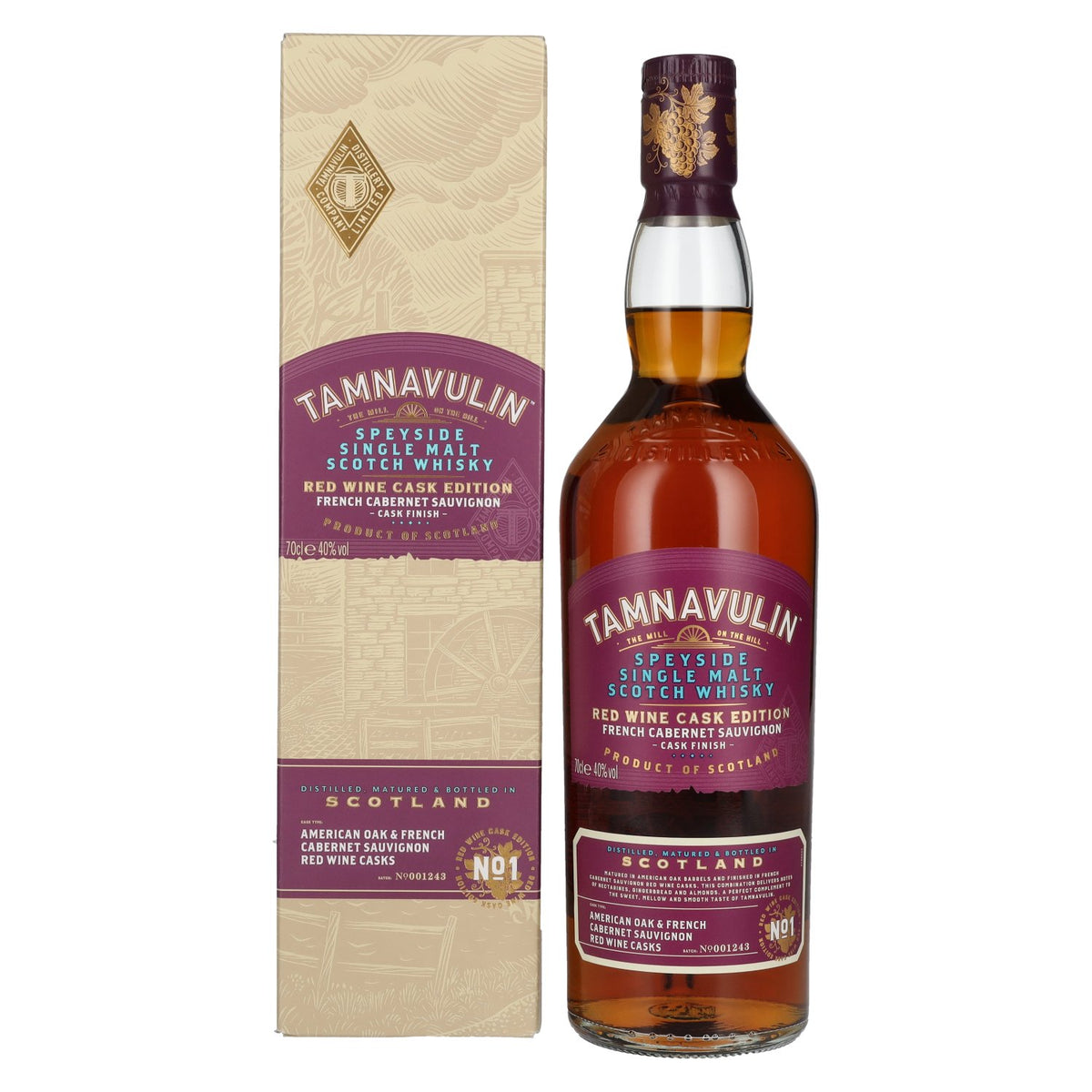 Tamnavulin FRENCH CABERNET SAUVIGNON CASK Speyside Single Malt Scotch Whisky 40% Vol. 0.7l in Gift Box