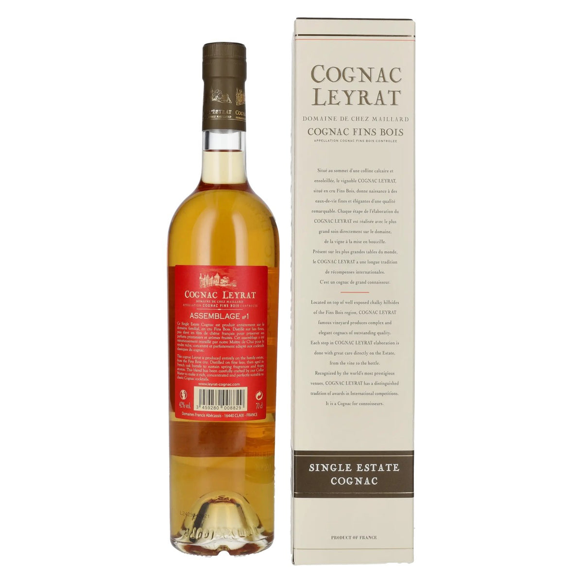 Cognac Leyrat ASSEMBLAGE N° 1 Single Estate Cognac 42% Vol. 0,7l in Geschenkbox
