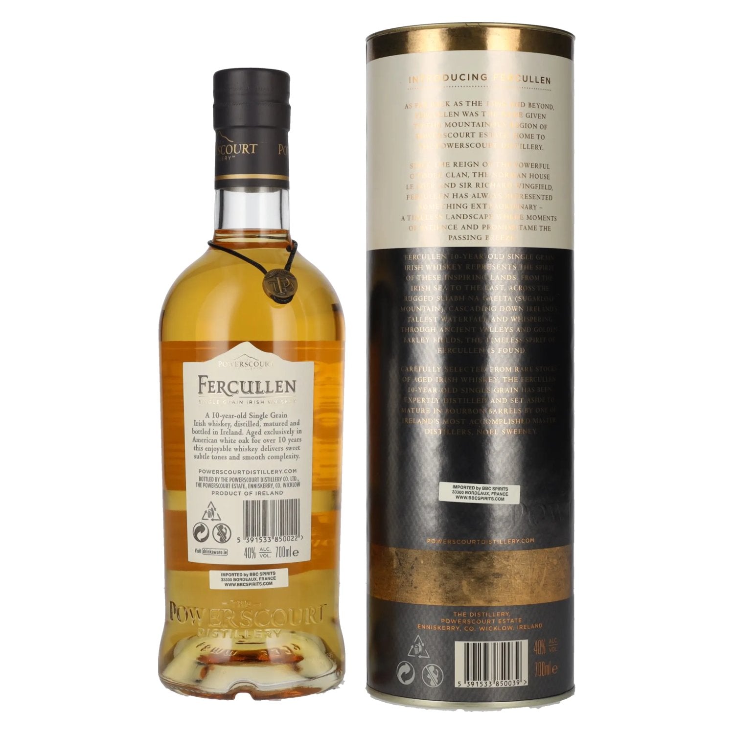 Fercullen 10 Years Old Single Grain Irish Whiskey 40% Vol. 0,7l in Geschenkbox