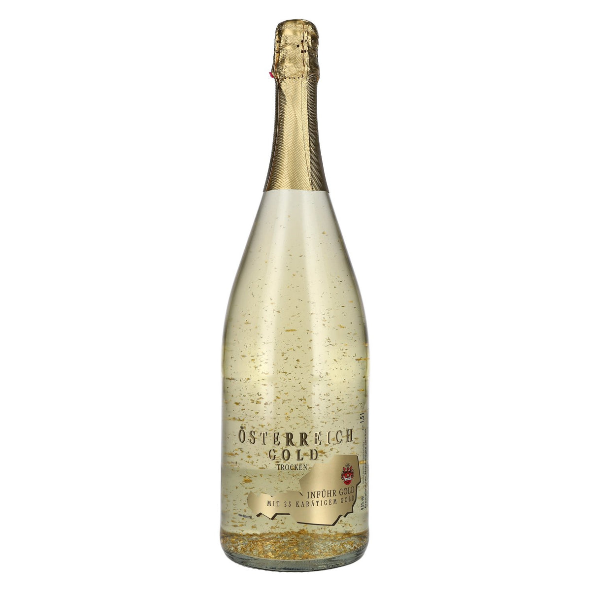 Austria Gold – with 23-carat gold leaf, 9.5% ABV, 1.5 litres