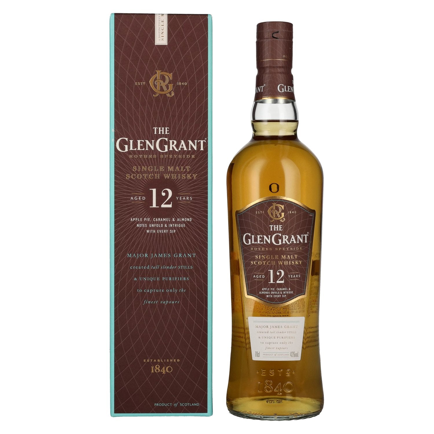 Glen Grant 12 Years Old Single Malt 43% Vol. 0.7l in Gift Box