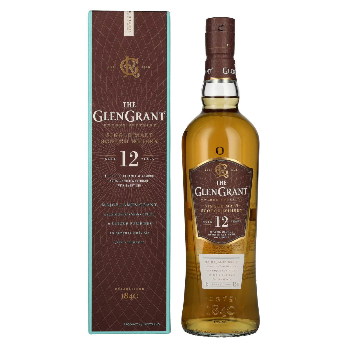 Glen Grant 12 Years Old Single Malt 43% Vol. 0.7l in Gift Box