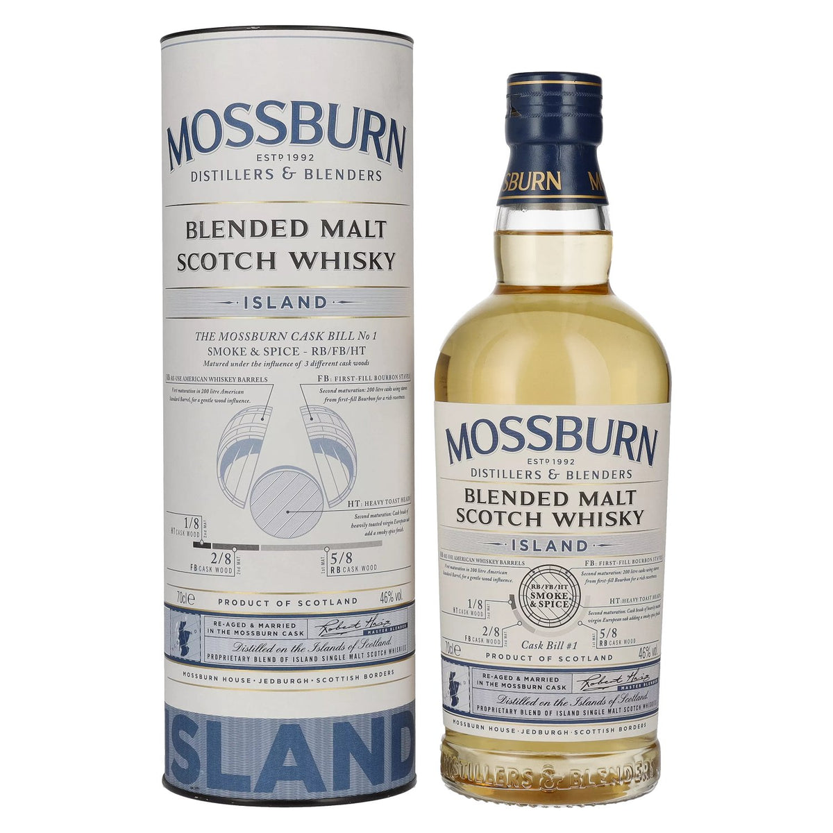 Mossburn ISLAND Blended Malt Scotch Whisky 46% Vol. 0.7l in Gift Box