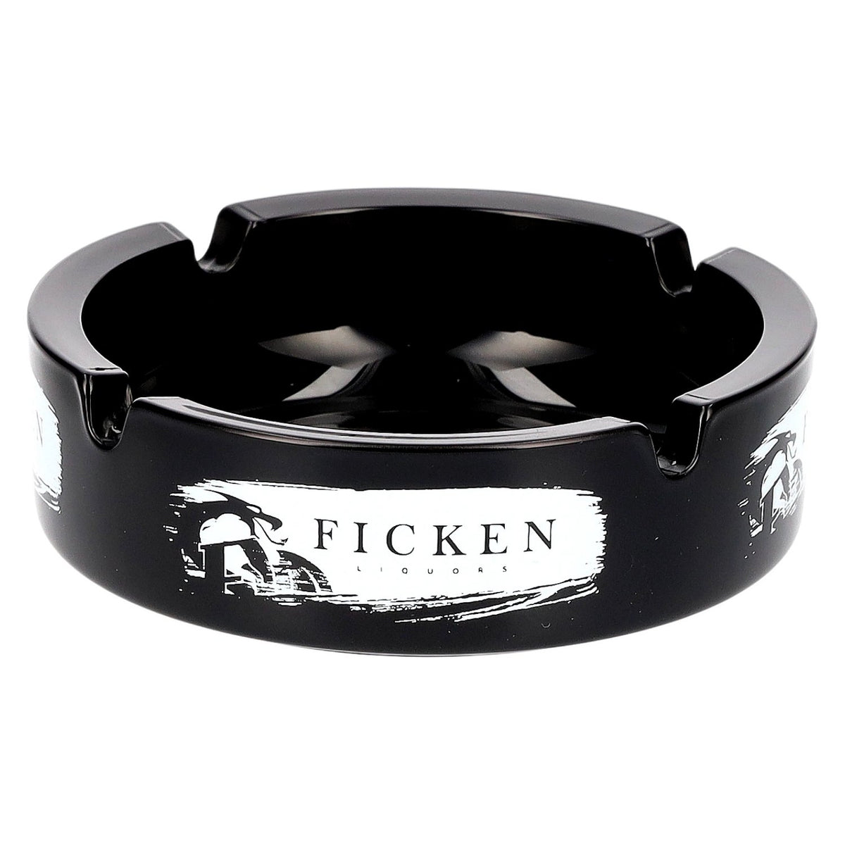 Ficken Liquors ashtray, black