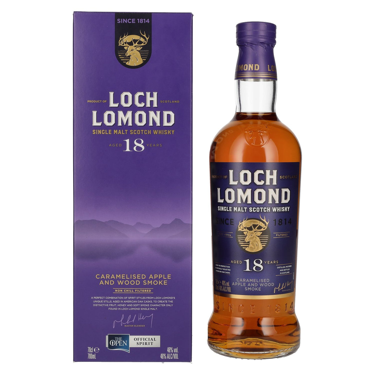 Loch Lomond 18 Years Old Single Malt Caramelised Apple and Wood Smoke 46% Vol. 0.7l in Gift Box