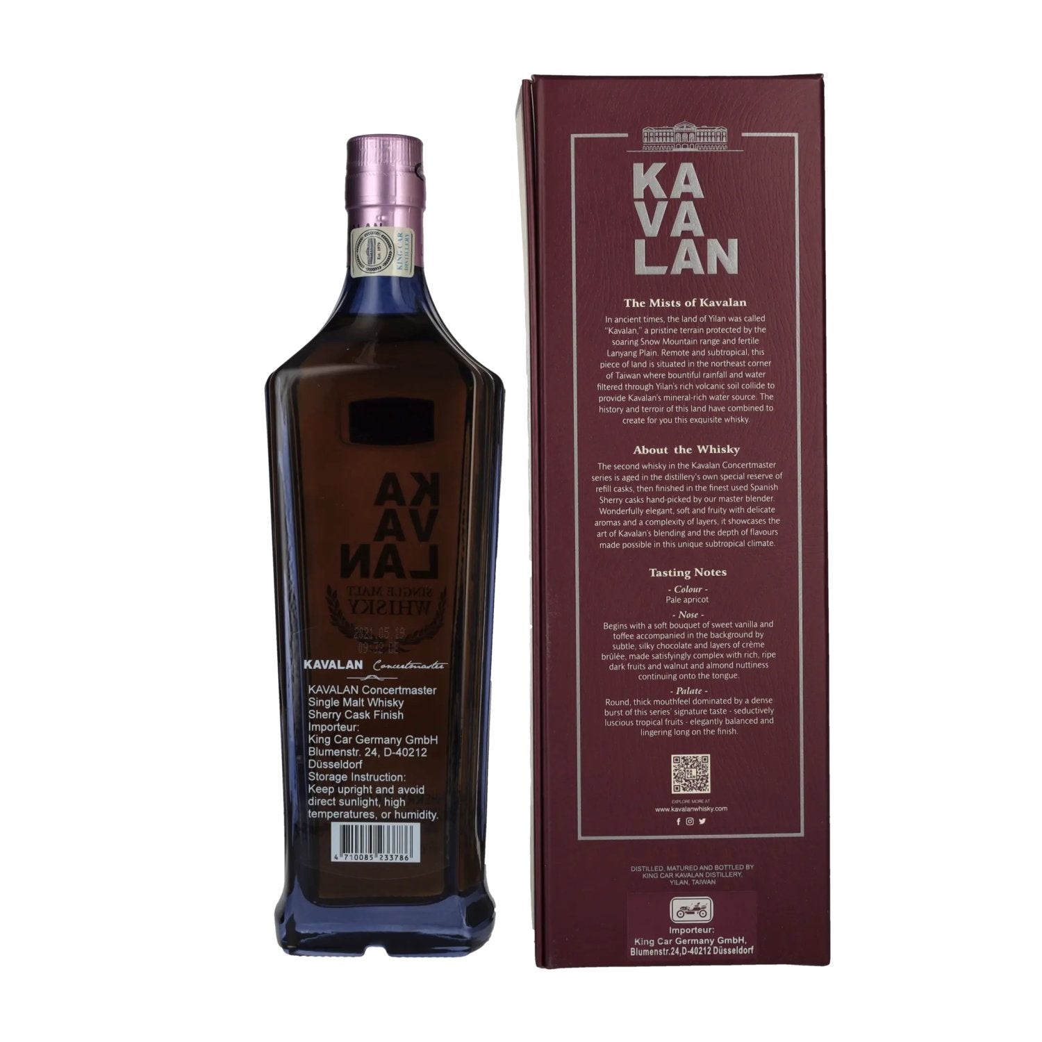 Kavalan CONCERTMASTER Sherry Cask Finish Single Malt Whisky 40% Vol. 0,7l in Geschenkbox