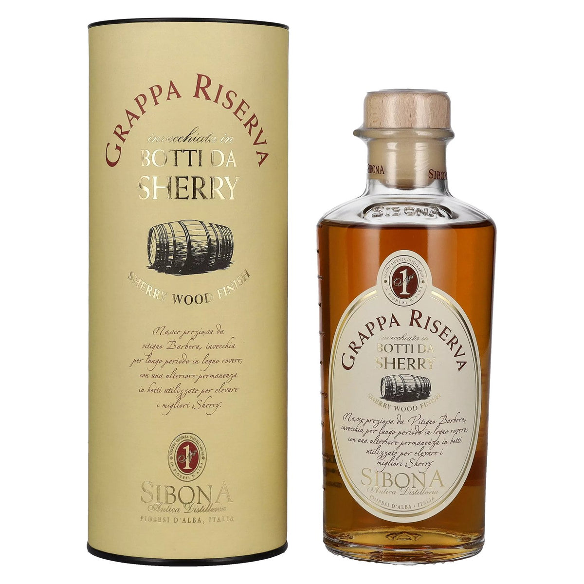 Sibona GRAPPA RISERVA Sherry Cask 40% Vol. 0.5l in gift box