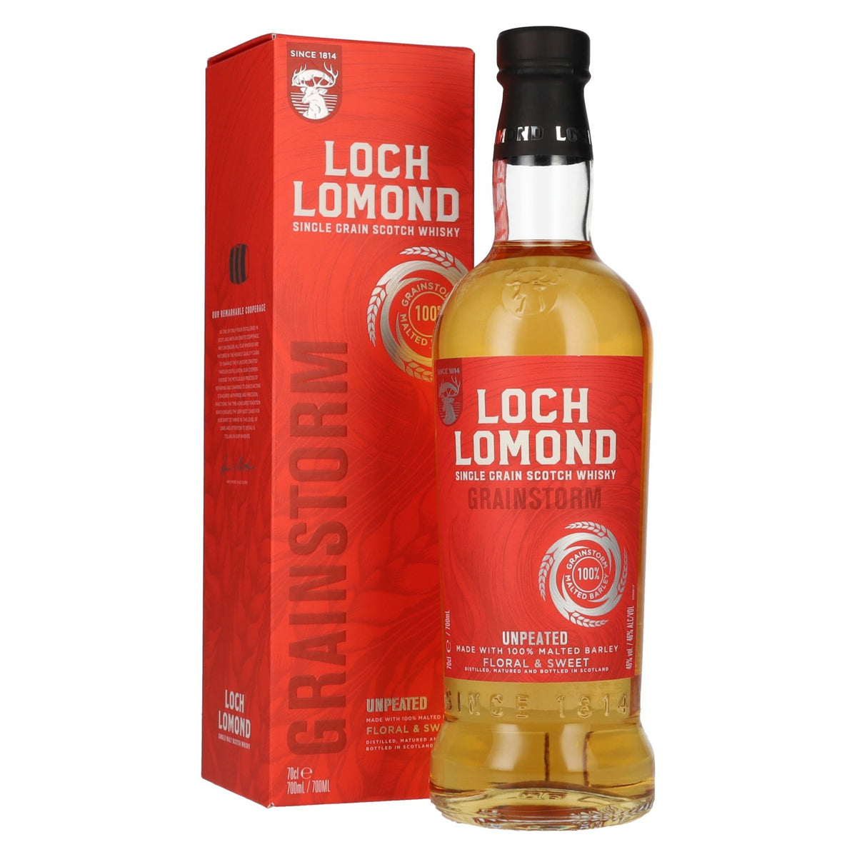 Loch Lomond SINGLE GRAIN Grainstorm Unpeated Scotch Whisky 46% Vol. 0.7l in Gift Box