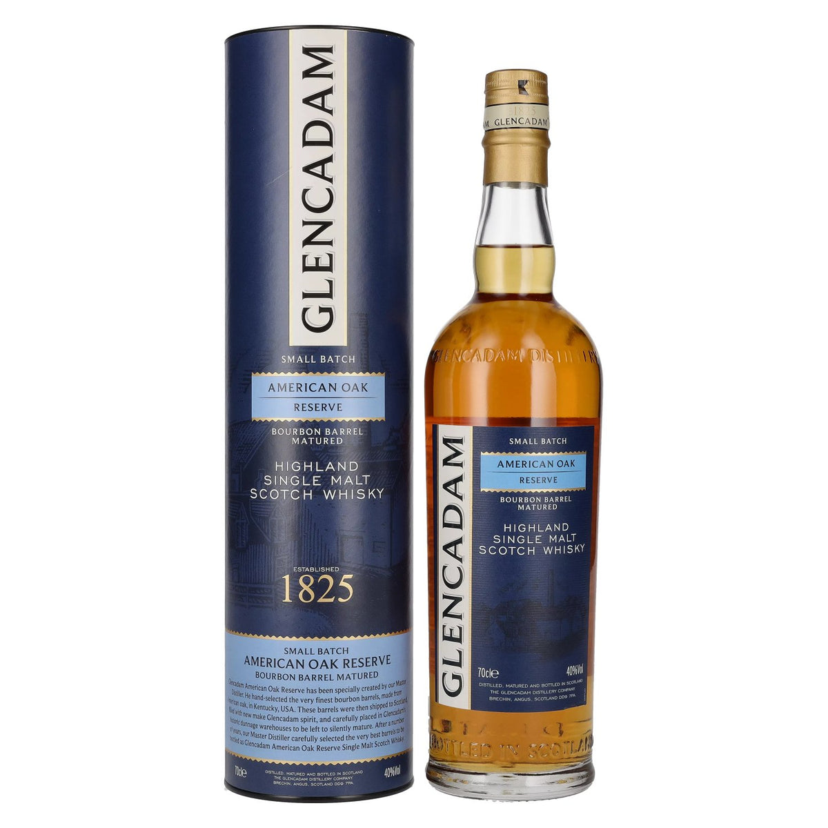 Glencadam Small Batch AMERICAN OAK Reserve Bourbon Barrel Matured 40% Vol. 0.7l in Gift Box