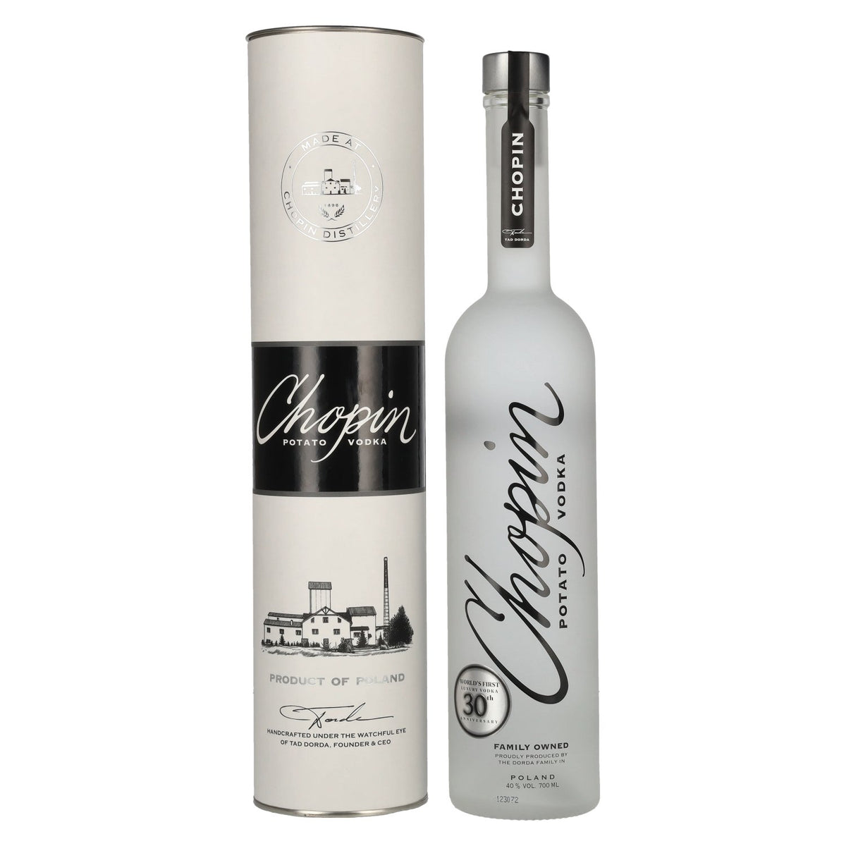 Chopin Potato Vodka 40% ABV, 0.7 litres, in a gift box