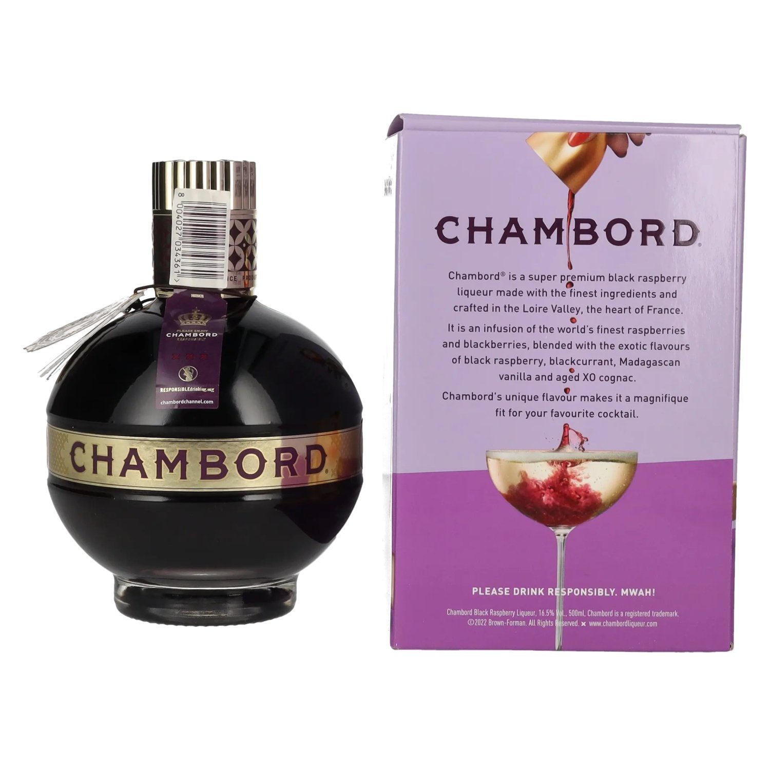 Chambord Black Raspberry Liqueur Royale de France 16,5% Vol. 0,5l in Geschenkbox