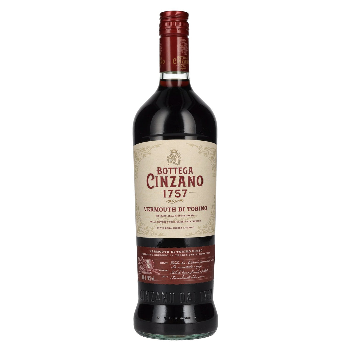 Bottega Cinzano 1757 Vermouth di Torino ROSSO 16% Vol. 1l OLD DESIGN