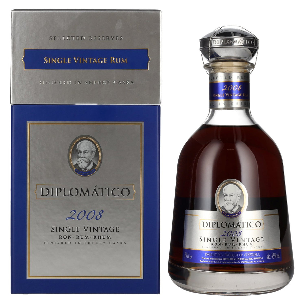 Diplomático Single Vintage Rum 2008 43% ABV 0.7l in a gift box