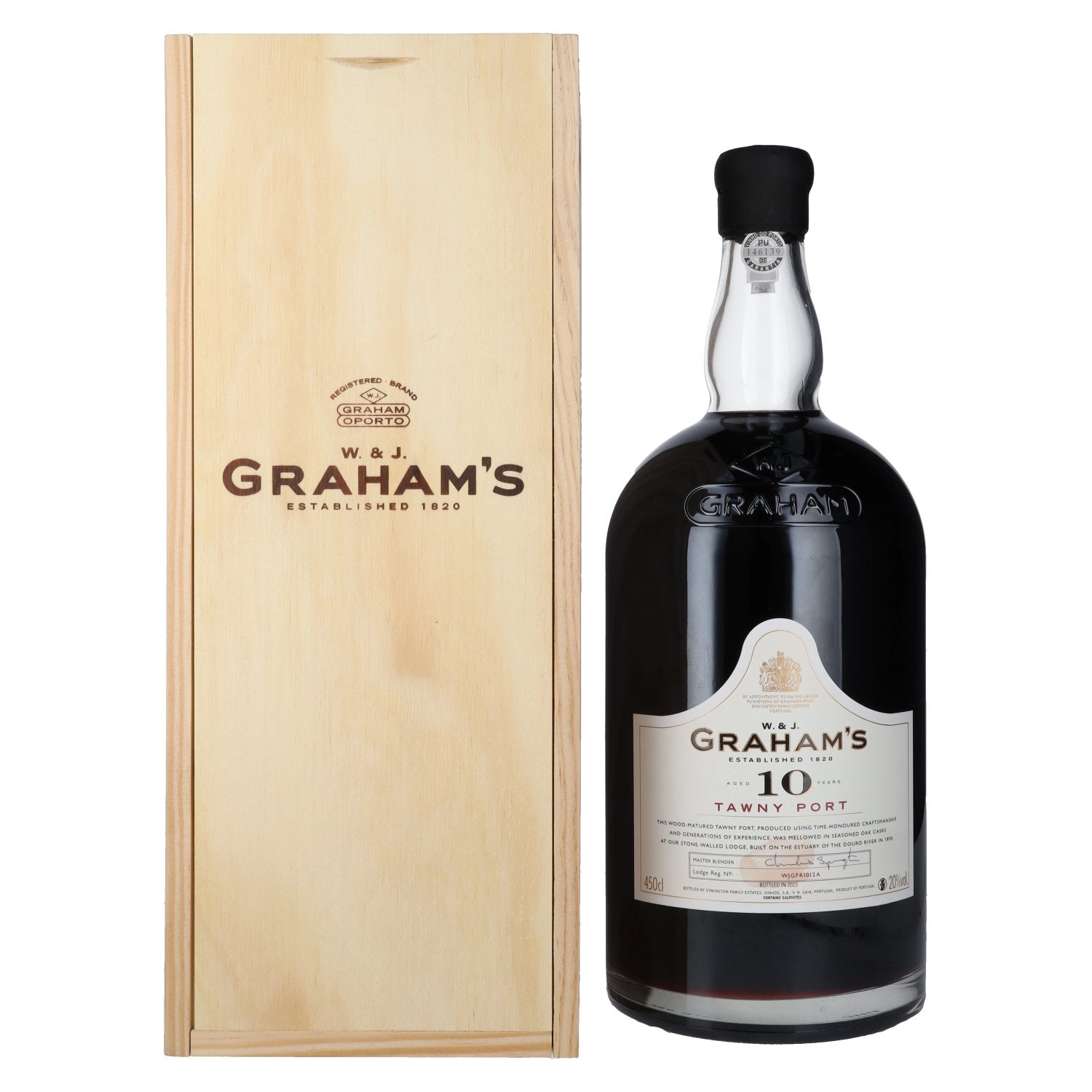 W. & J. Graham's Tawny Port 10 Years Old 20% Vol. 4.5L in wooden case