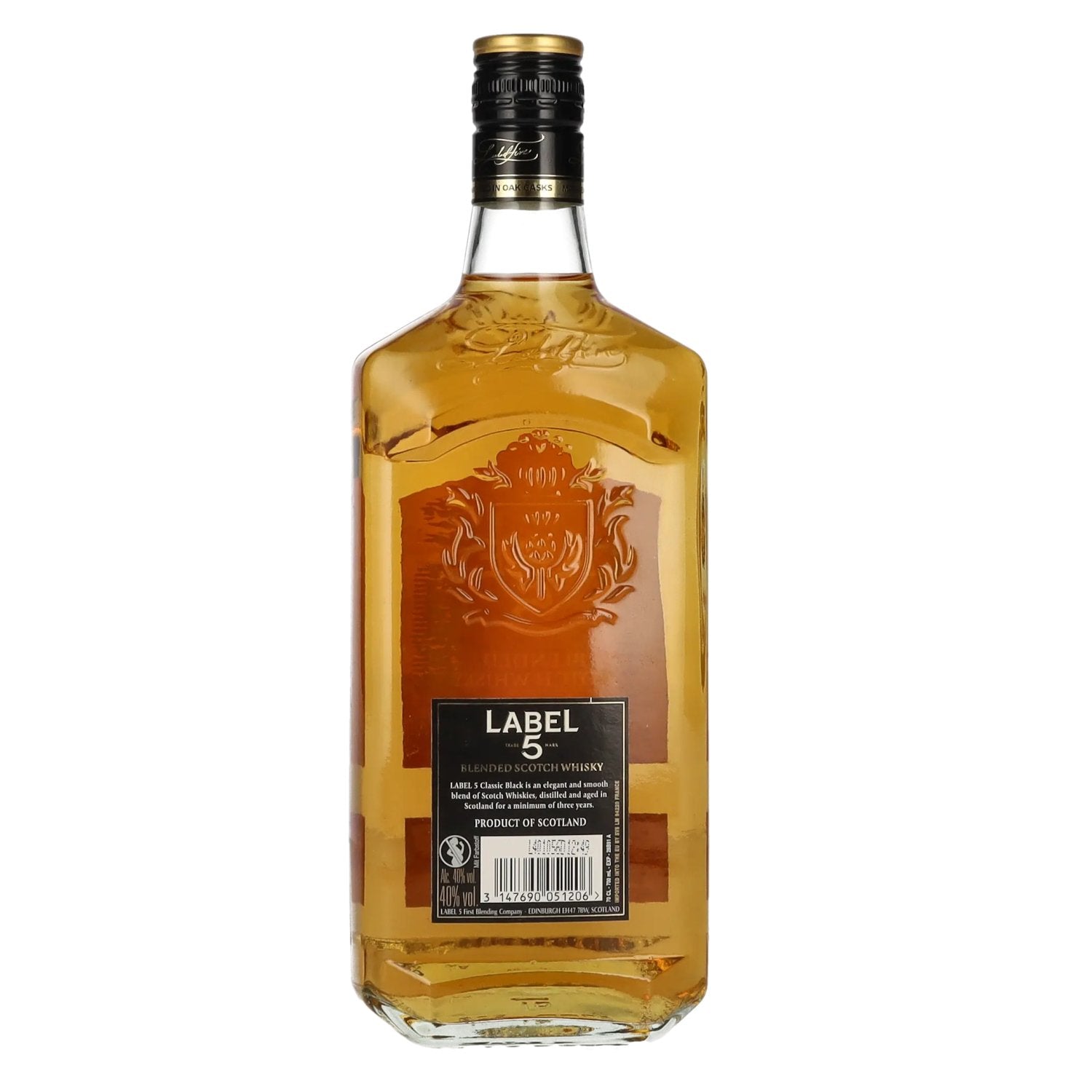Label 5 Classic Black Blended Scotch Whisky 40% Vol. 0.7l