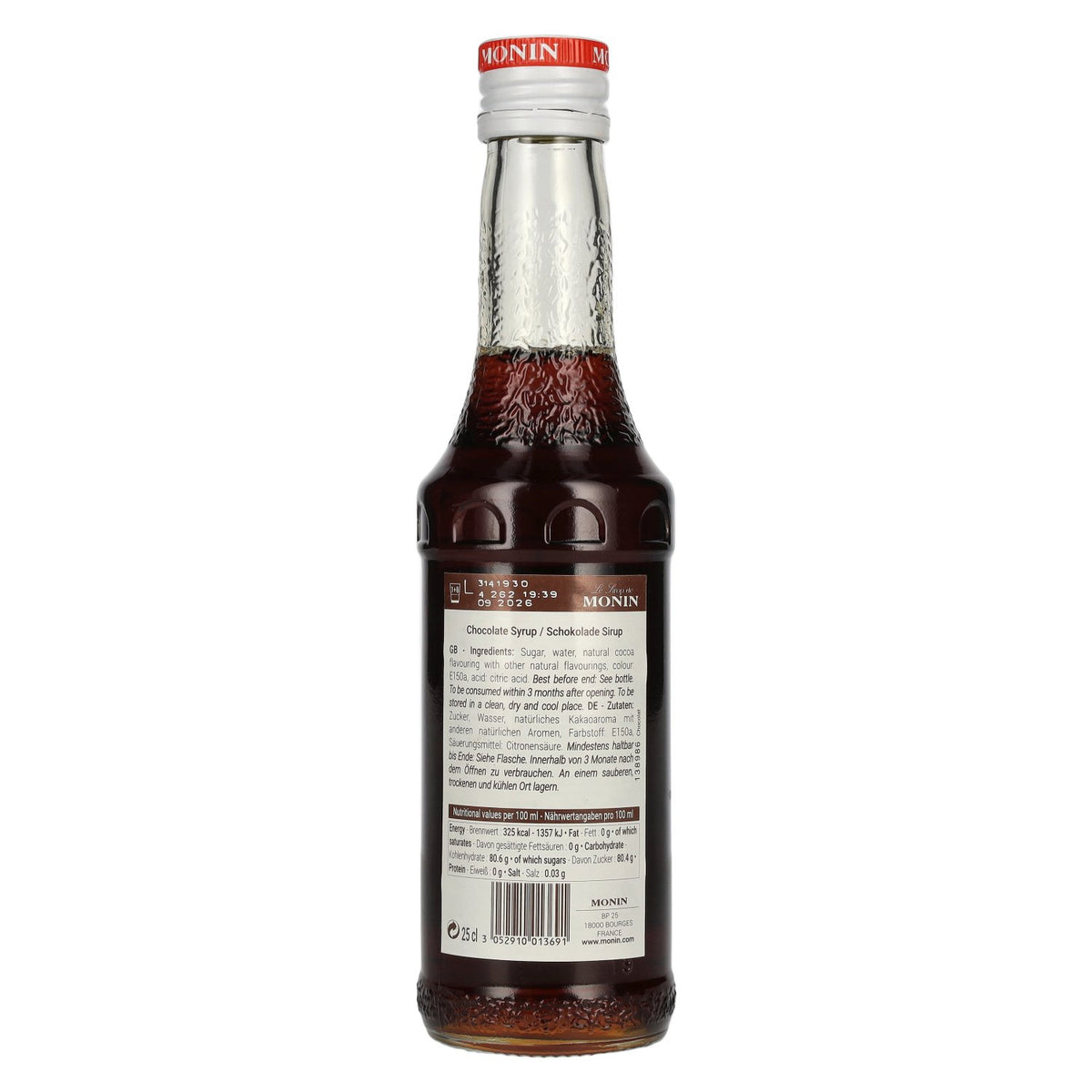 Monin CHOCOLATE Syrup 0.25 l Best before 30/09/2026