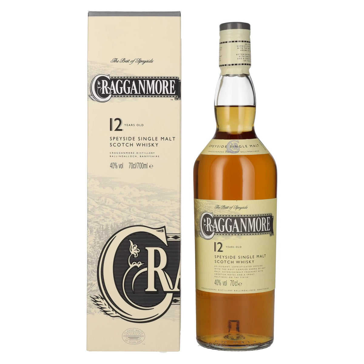 Cragganmore 12 Years Old Speyside Single Malt Whisky 40% Vol. 0.7l in Gift Box